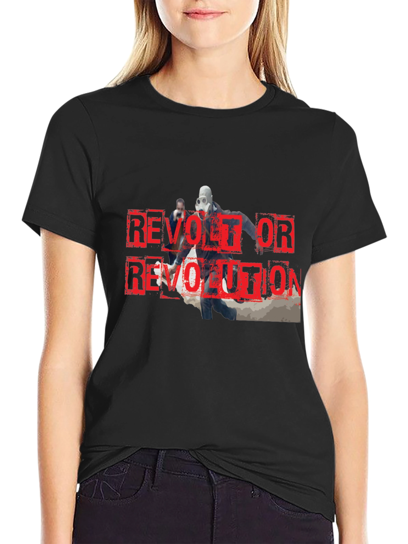 Revolt or Revolution Graphic Print T-Shirt