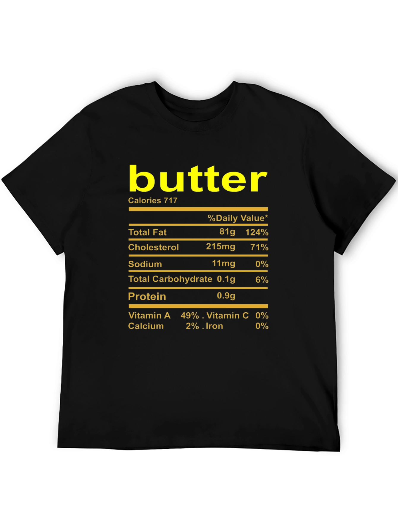 Butter Nutrition Facts T-Shirt Funny Foodie Tee