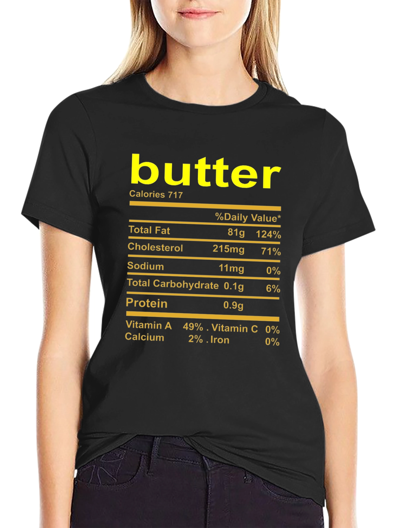 Butter Nutrition Facts T-Shirt Funny Foodie Tee