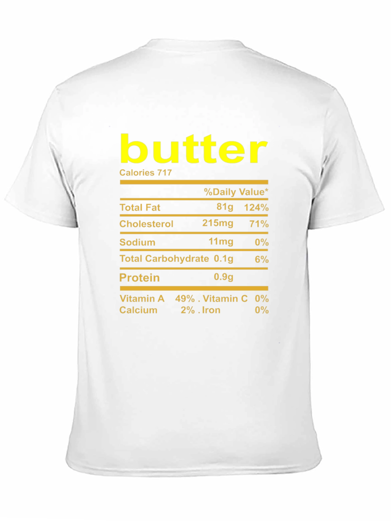Butter Nutrition Facts T-Shirt Funny Foodie Tee