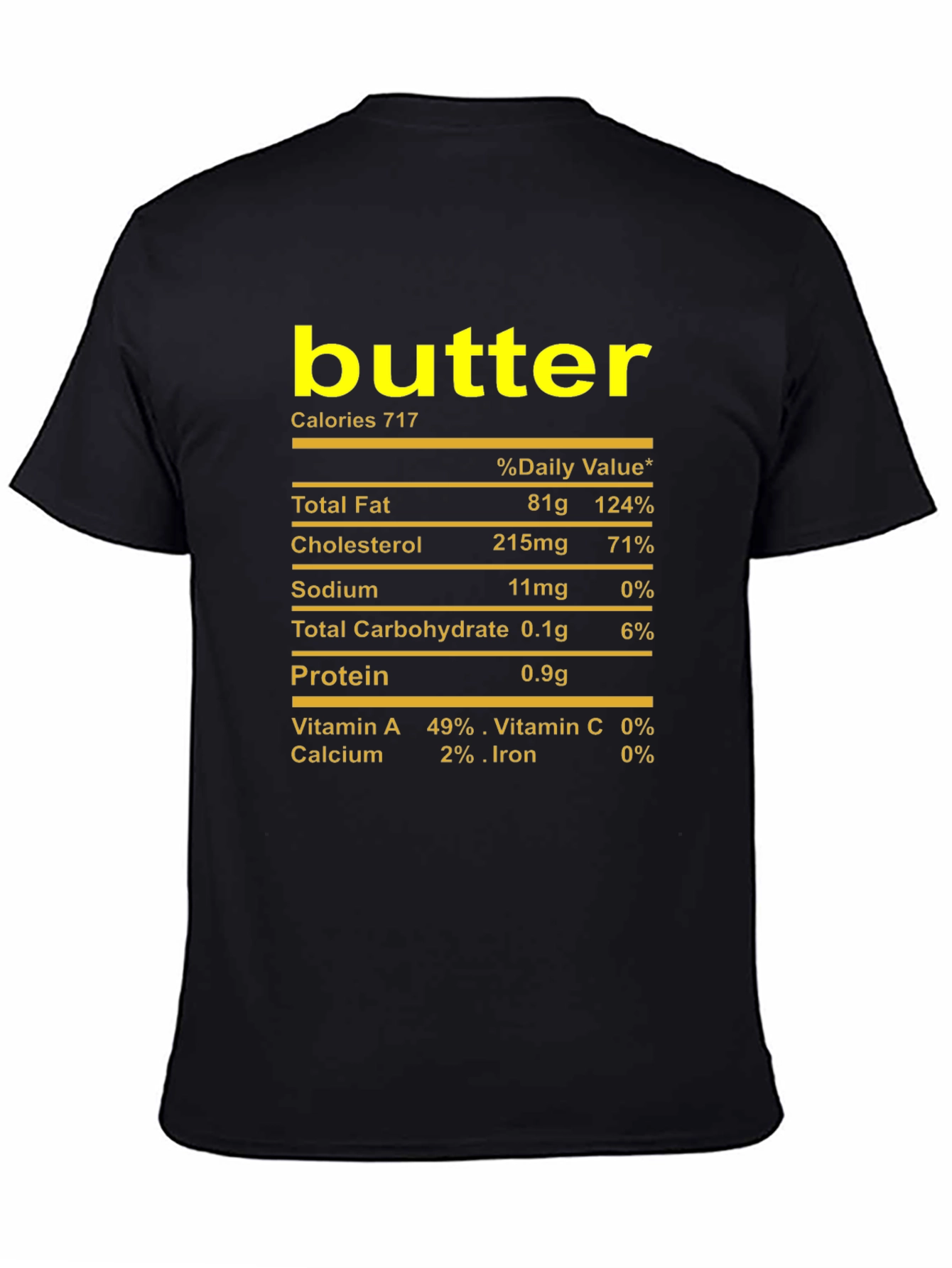 Butter Nutrition Facts T-Shirt Funny Foodie Tee
