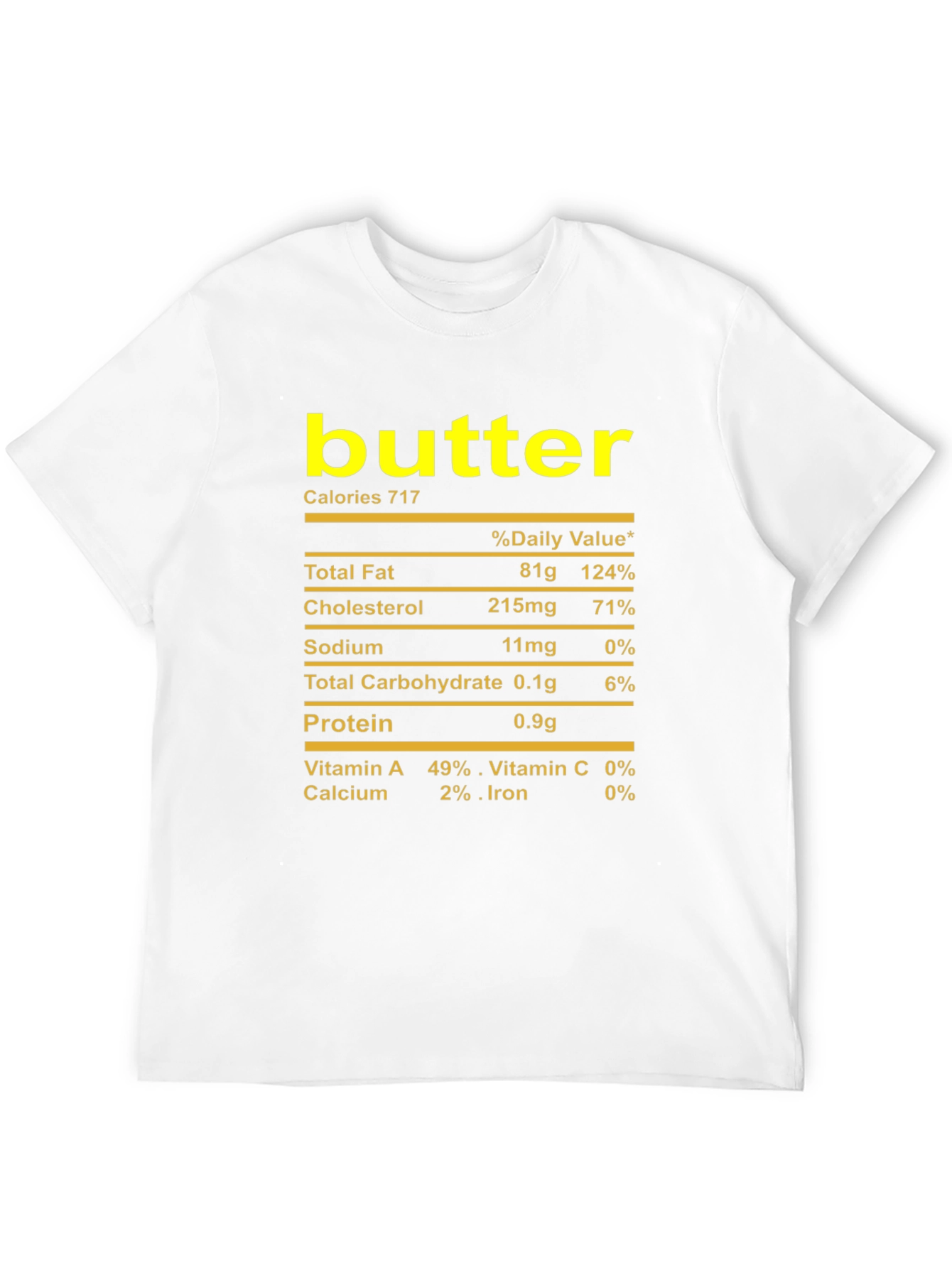 Butter Nutrition Facts T-Shirt Funny Foodie Tee