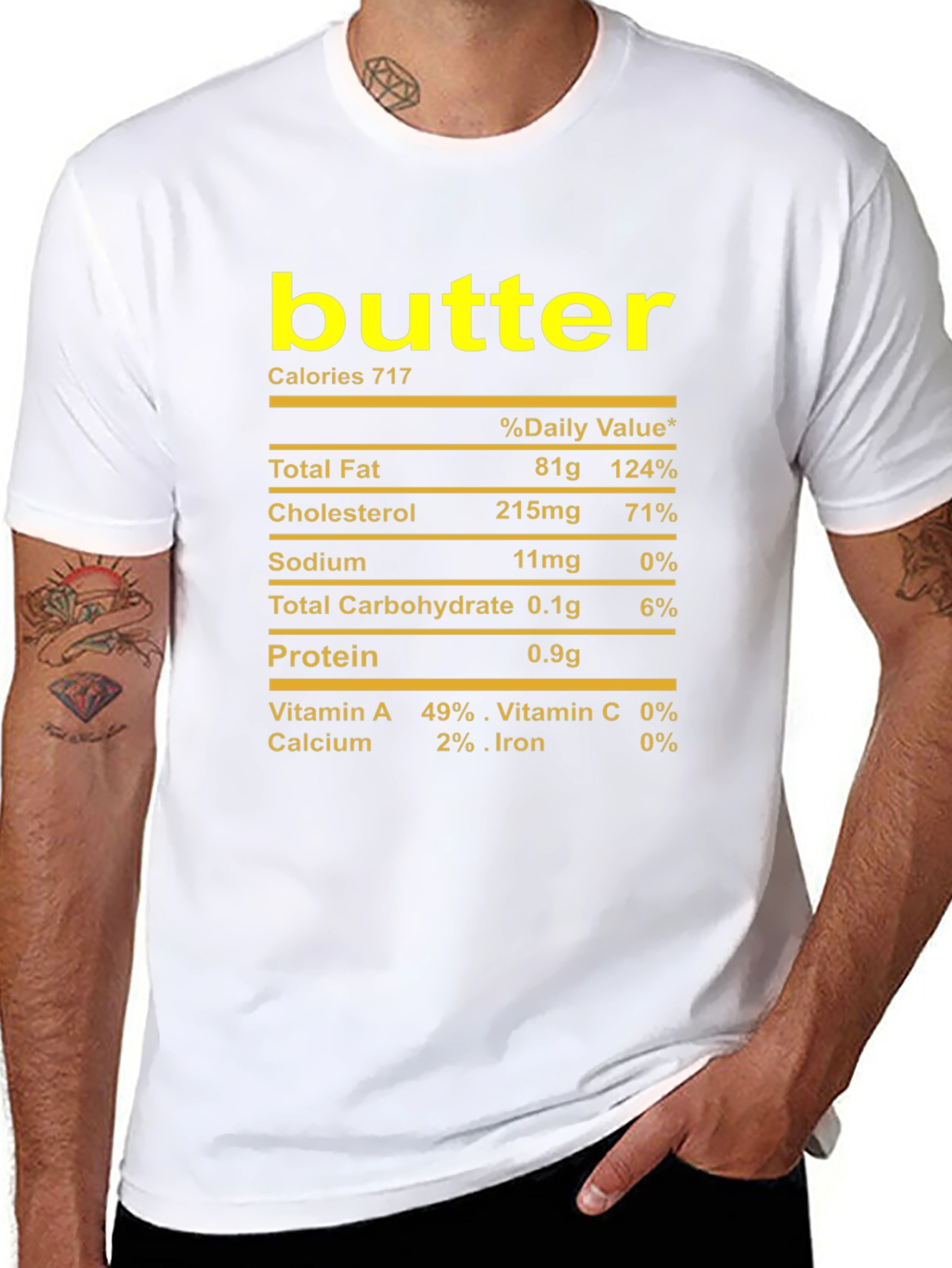 Butter Nutrition Facts T-Shirt Funny Foodie Tee
