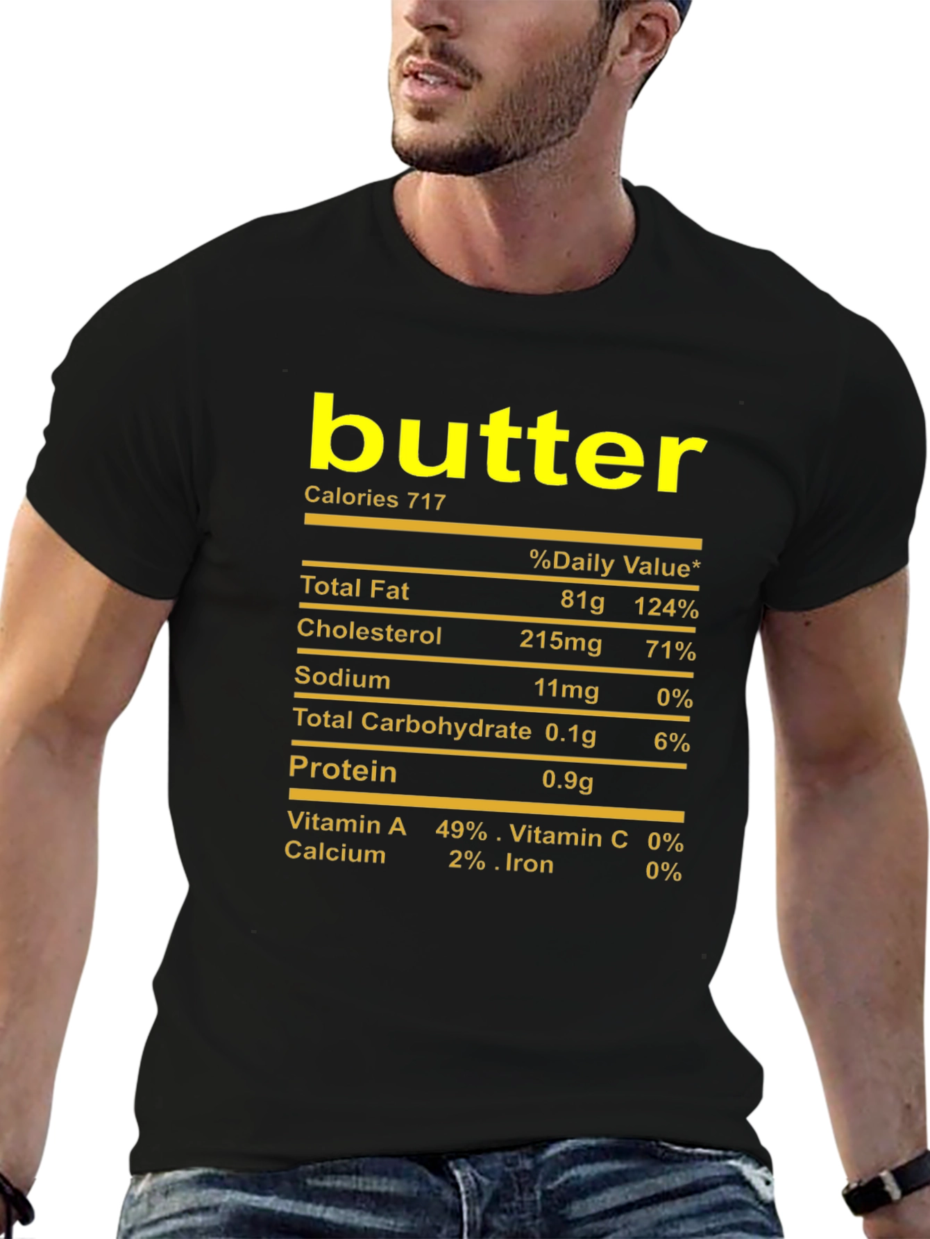 Butter Nutrition Facts T-Shirt Funny Foodie Tee