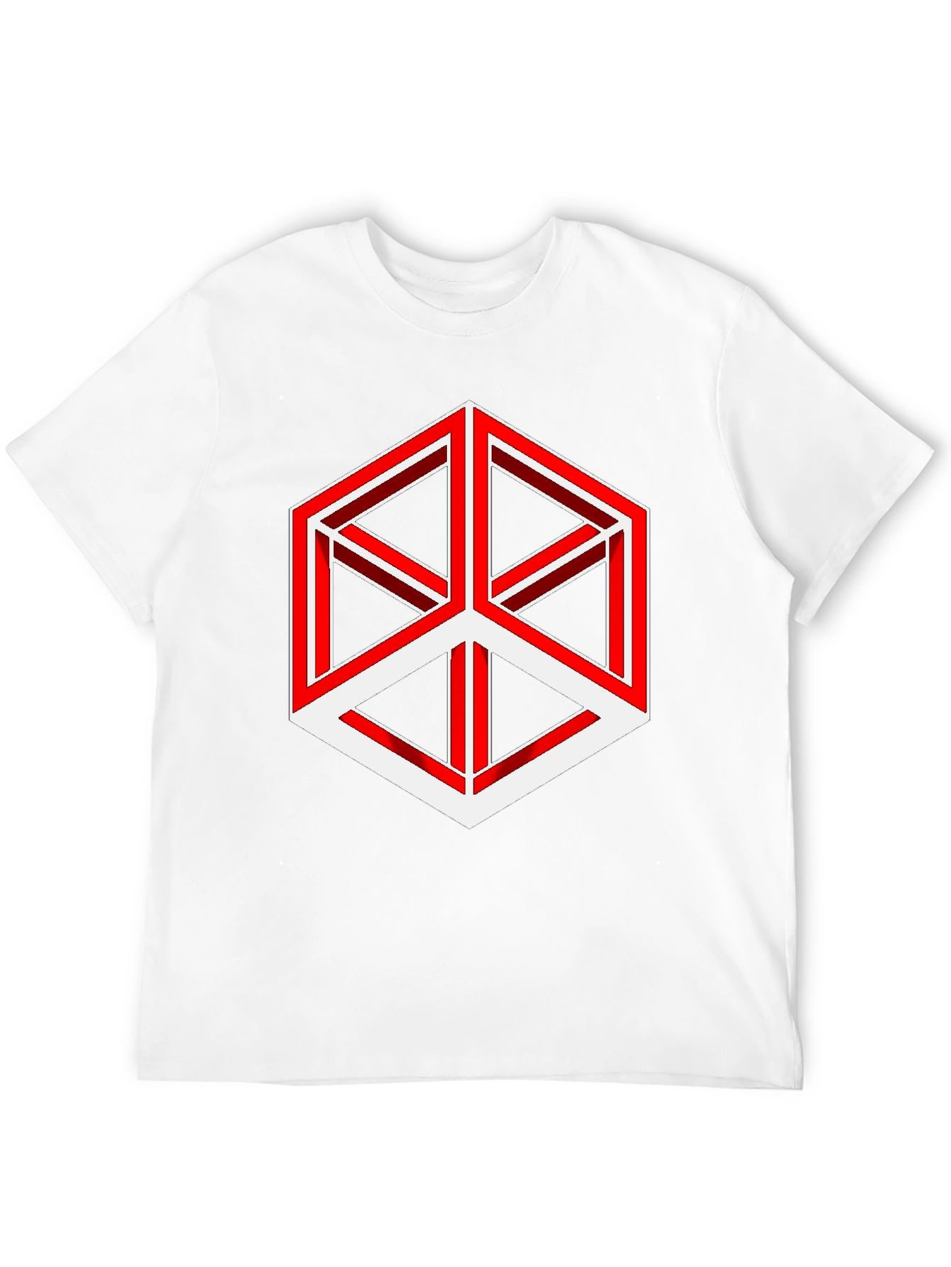 Optical Illusion Cube Graphic Tee - Modern Style