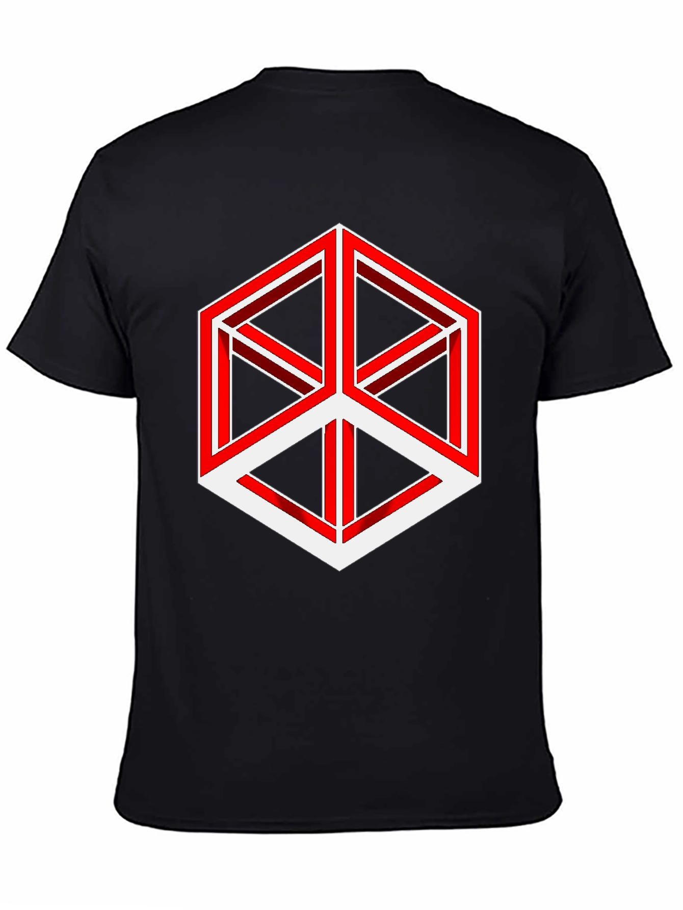 Optical Illusion Cube Graphic Tee - Modern Style