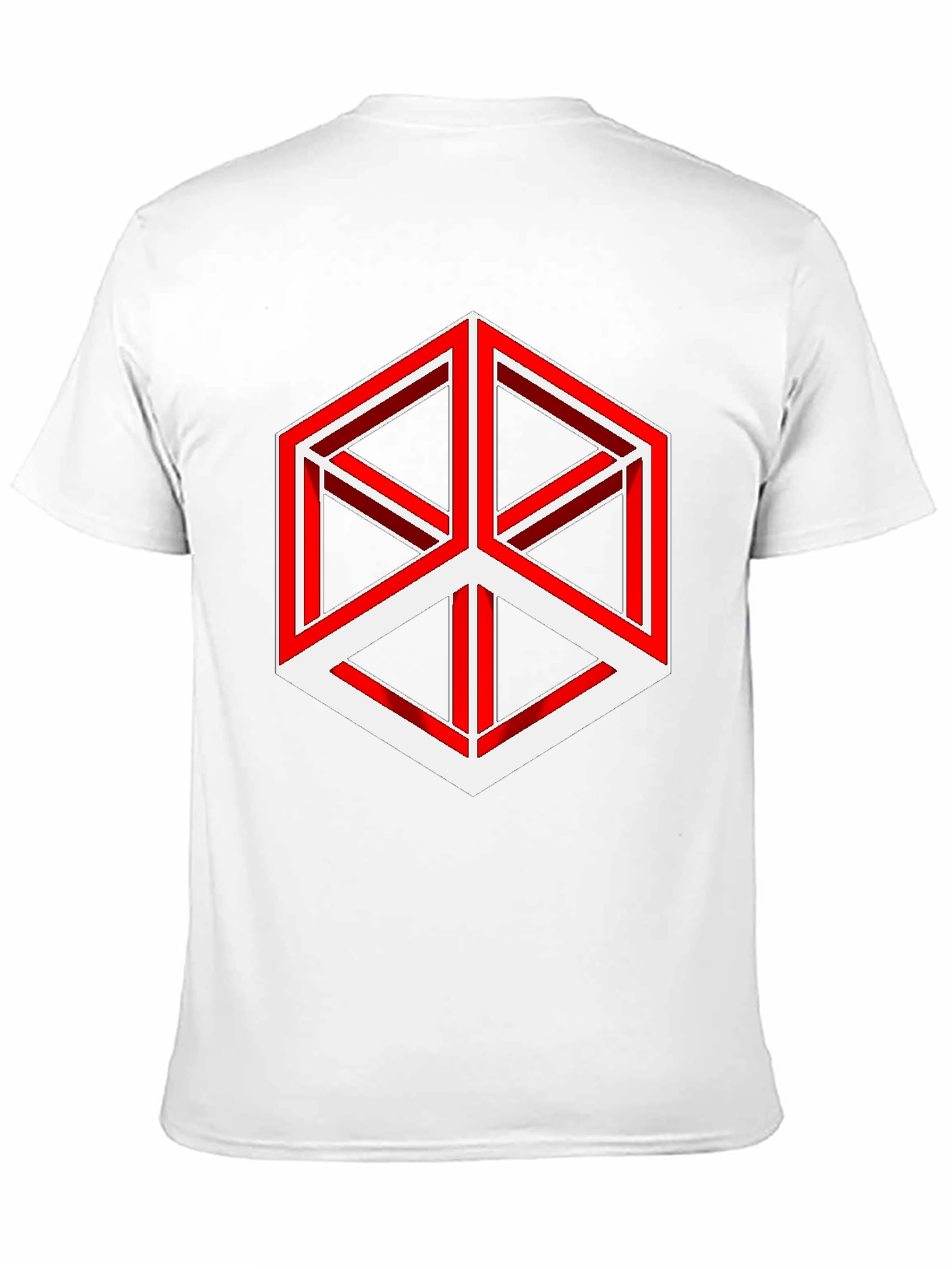 Optical Illusion Cube Graphic Tee - Modern Style