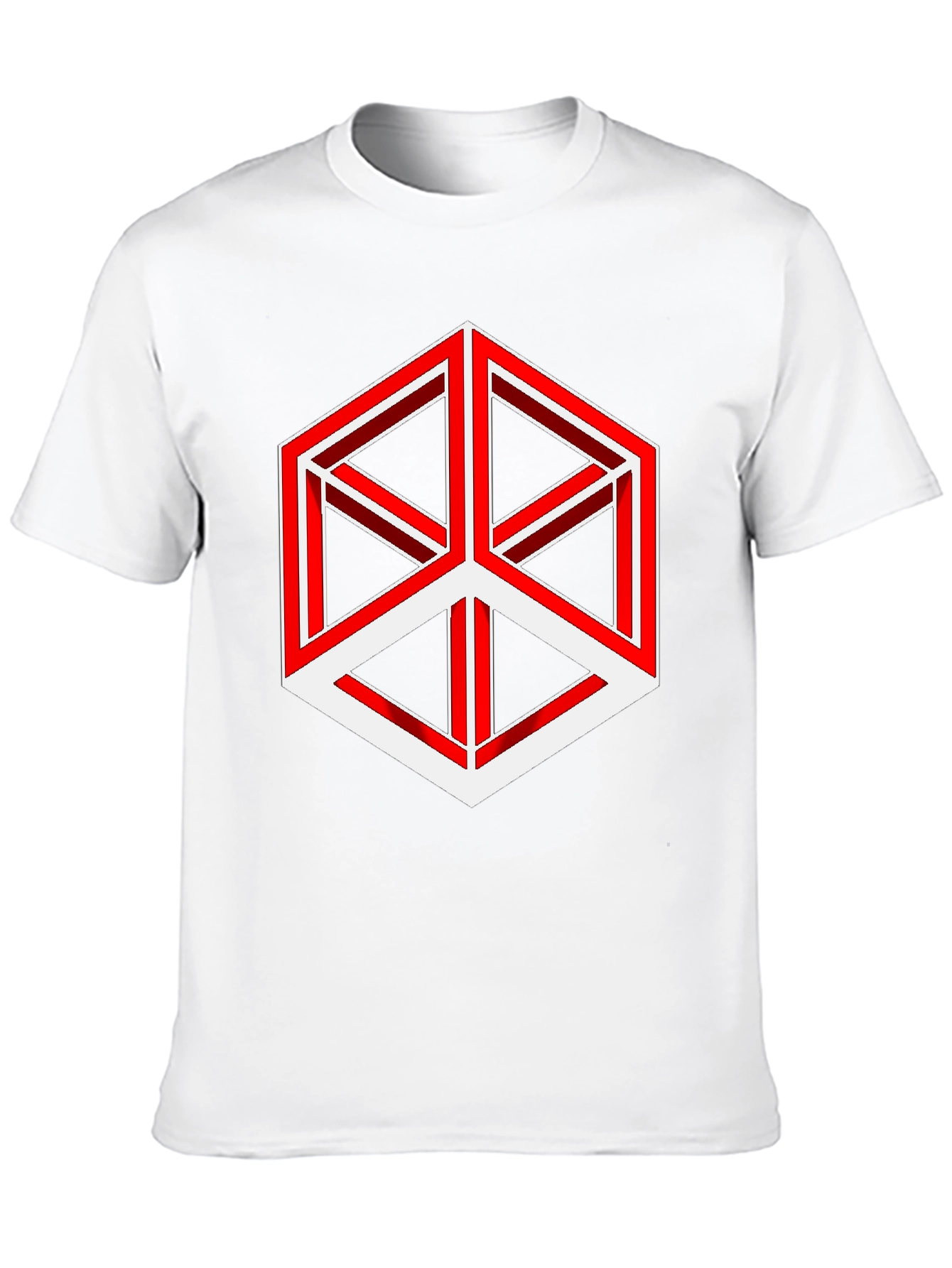 Optical Illusion Cube Graphic Tee - Modern Style