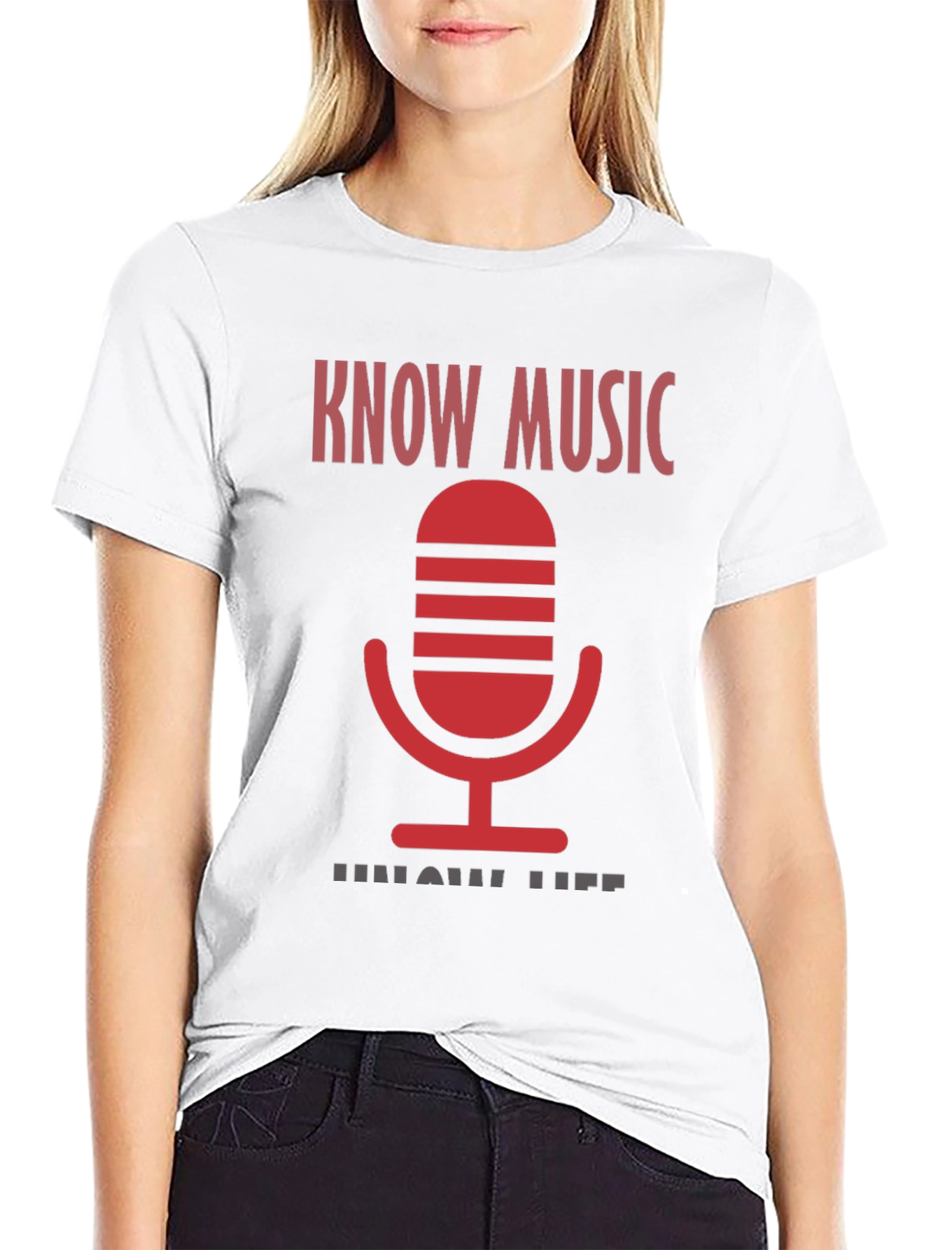 Know Music Know Life Black Graphic Tee