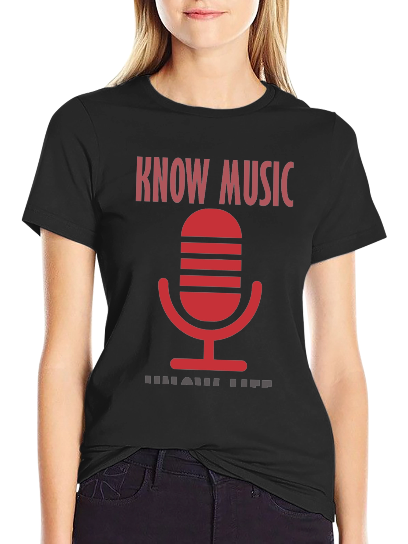 Know Music Know Life Black Graphic Tee