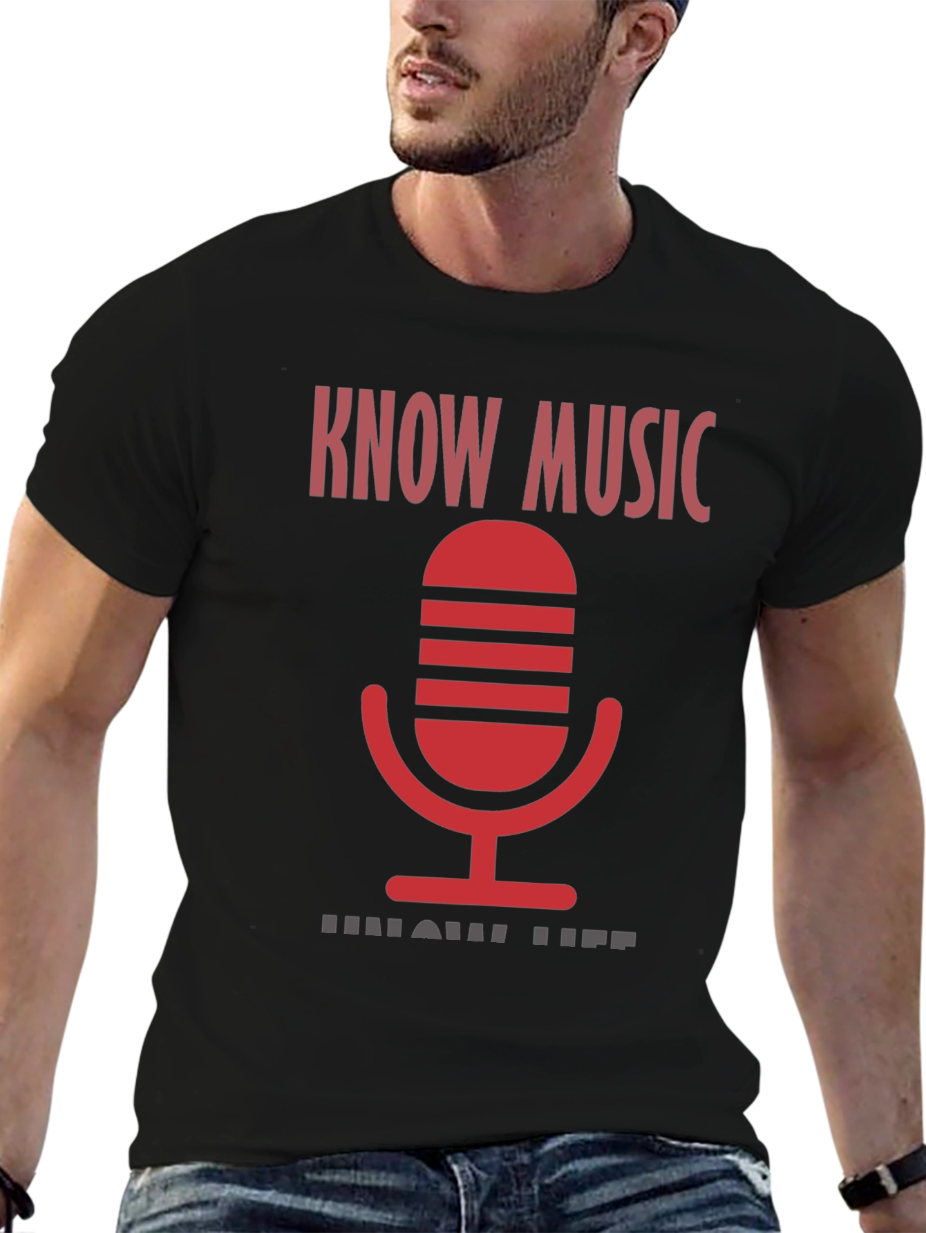 Know Music Know Life Black Graphic Tee