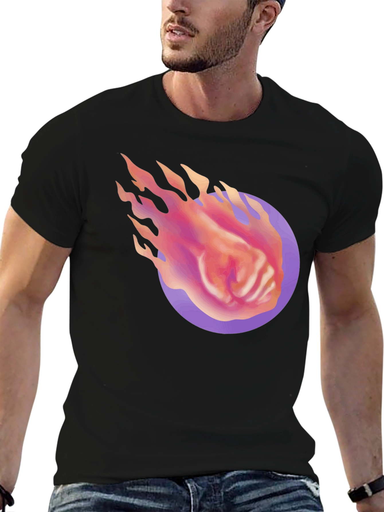 Fiery Fist Graphic Tee - Black