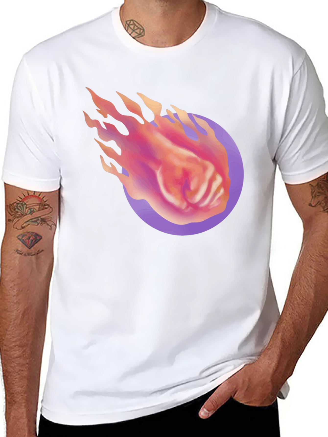 Fiery Fist Graphic Tee - Black