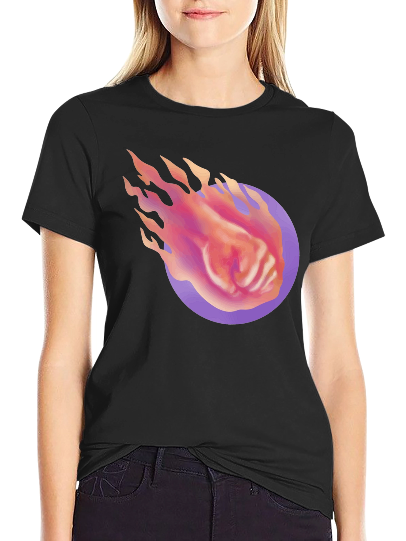 Fiery Fist Graphic Tee - Black