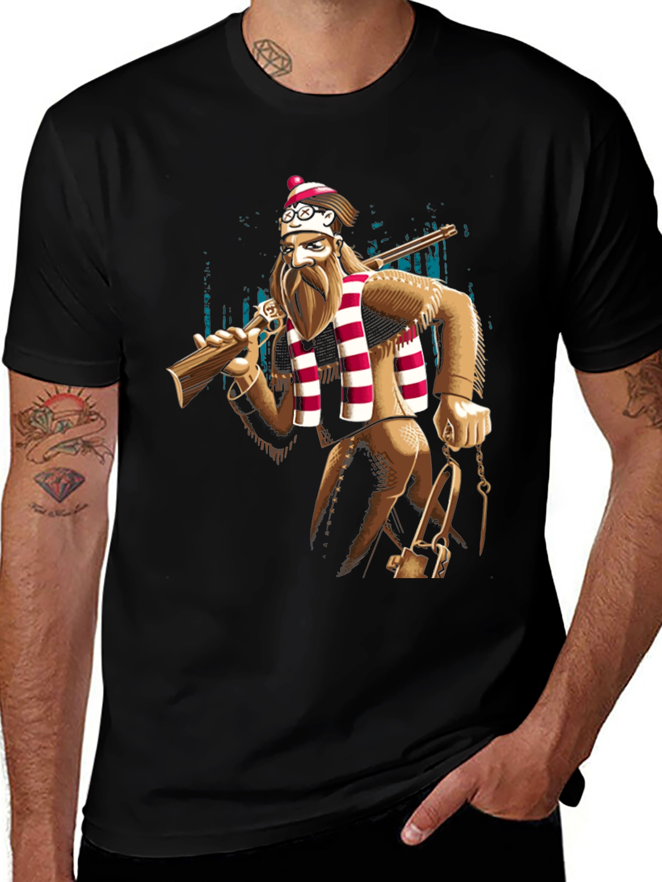 Novelty Lumberjack T-Shirt - Mens Black Tee
