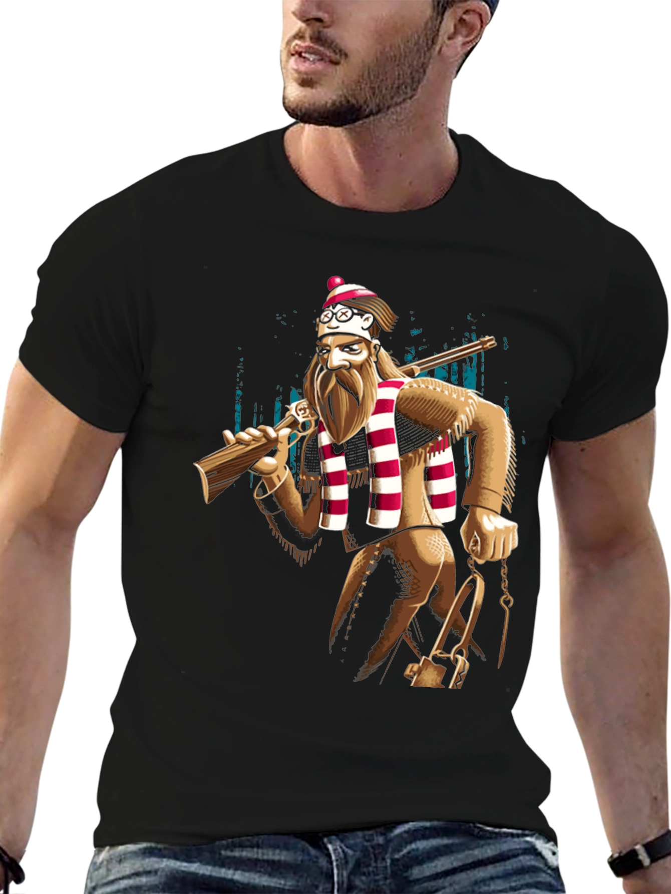 Novelty Lumberjack T-Shirt - Mens Black Tee