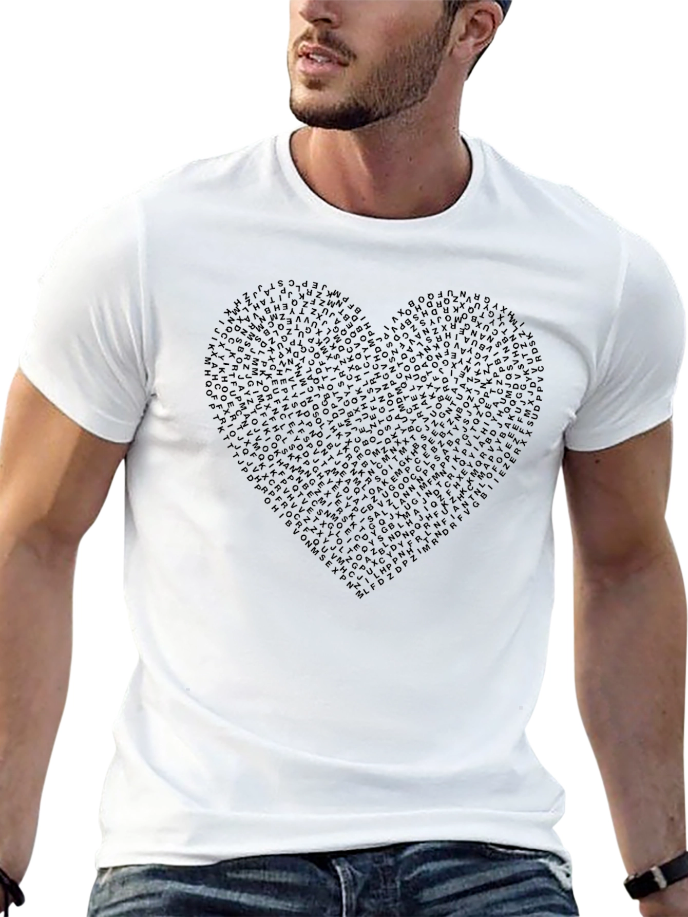 Heart of Letters Graphic Tee - Black