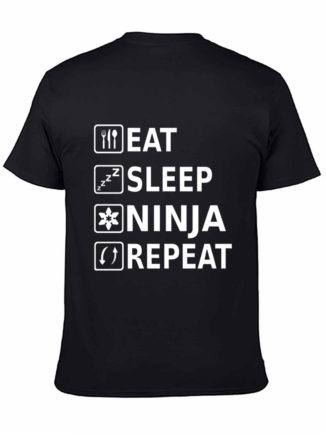 Eat Sleep Ninja Repeat Black T-Shirt