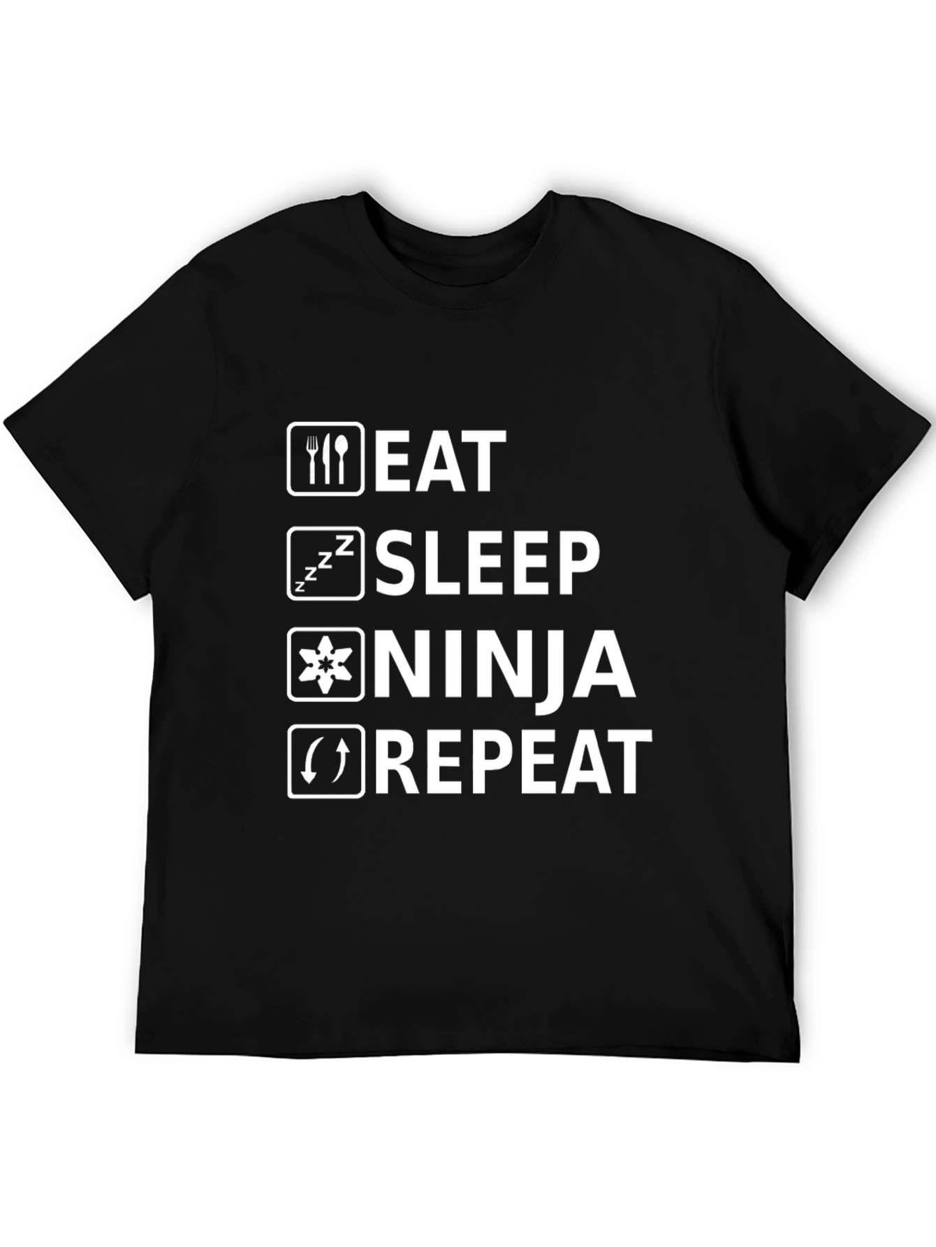 Eat Sleep Ninja Repeat Black T-Shirt