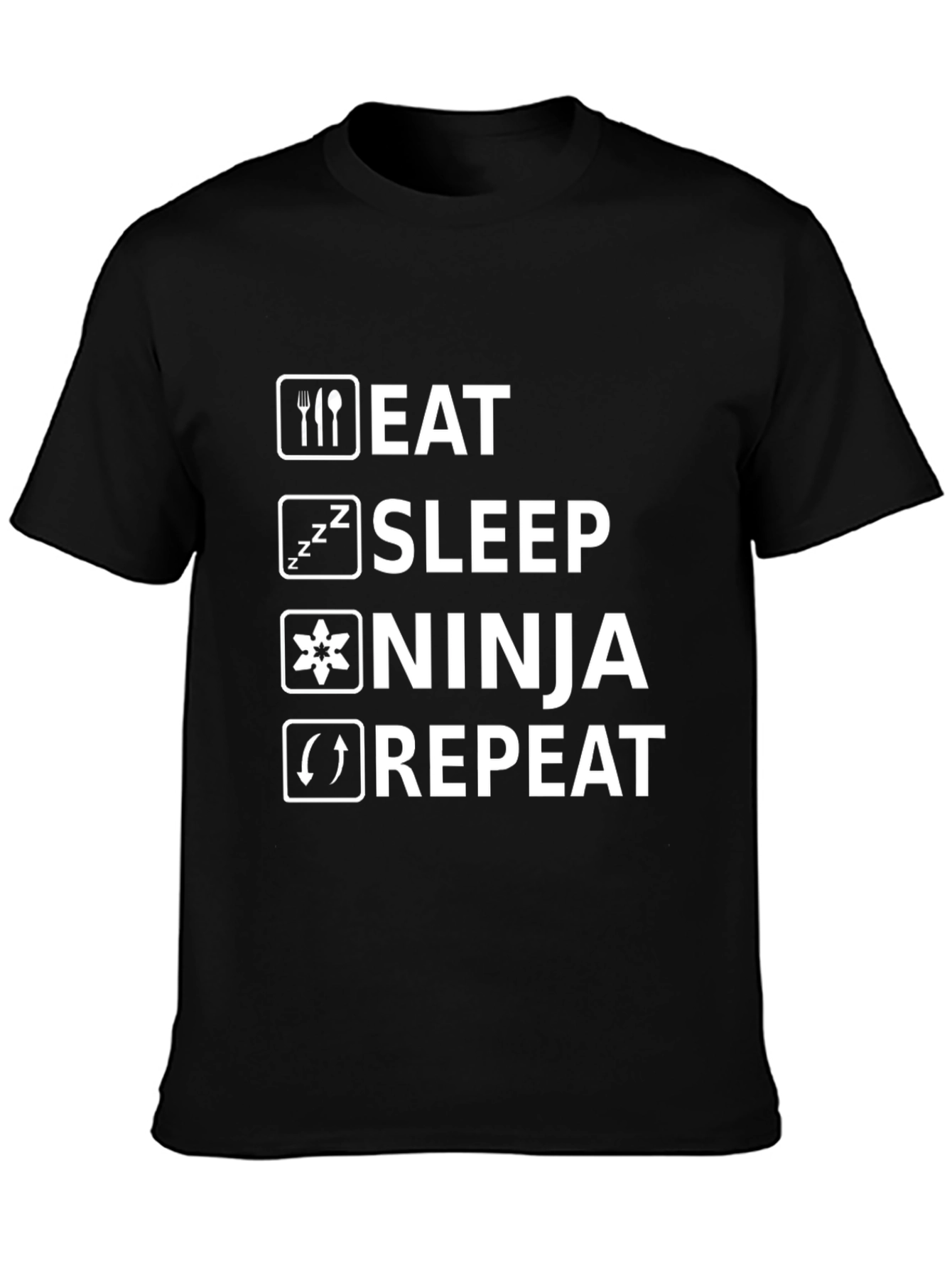 Eat Sleep Ninja Repeat Black T-Shirt