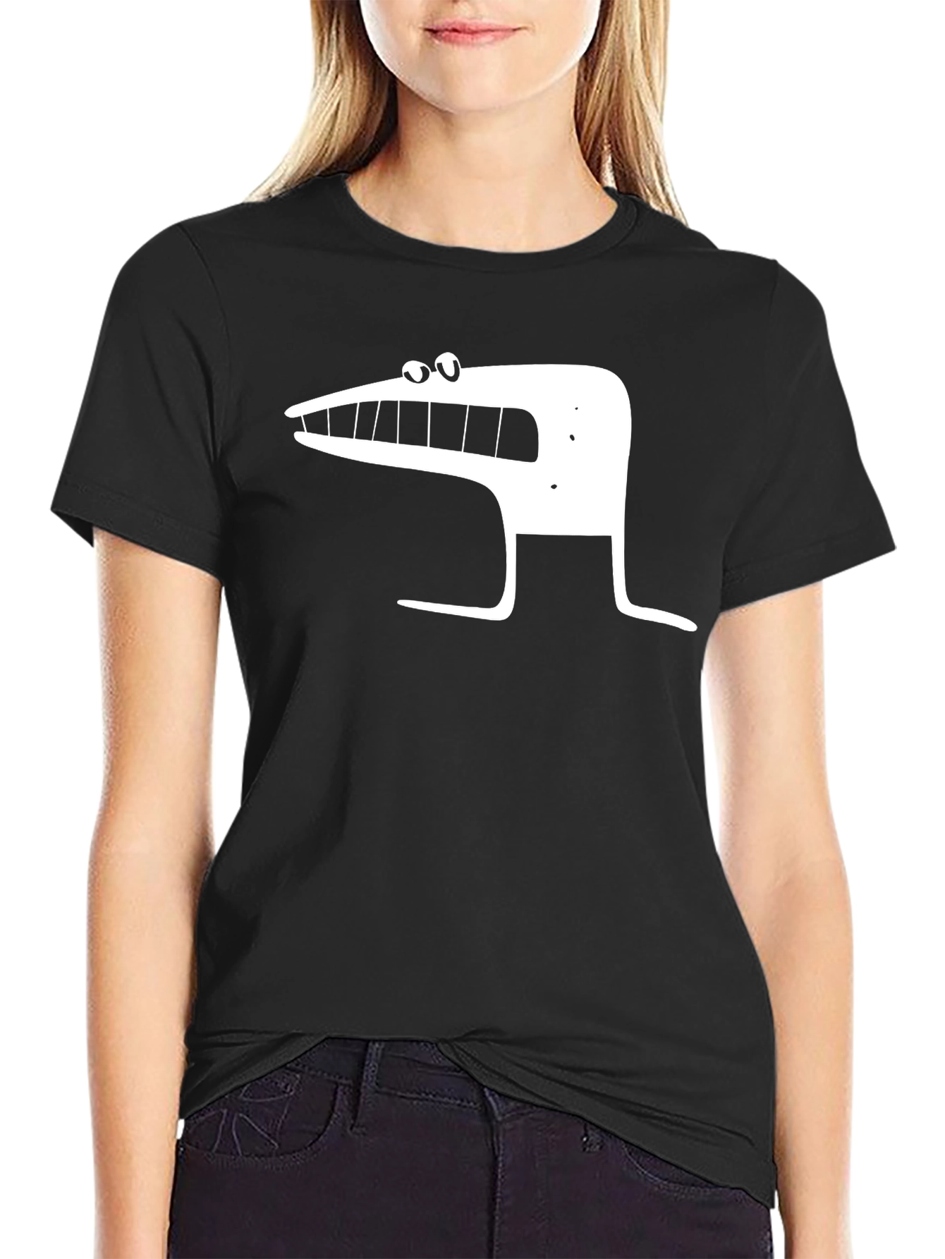Funny Cartoon Character Black Graphic Tee