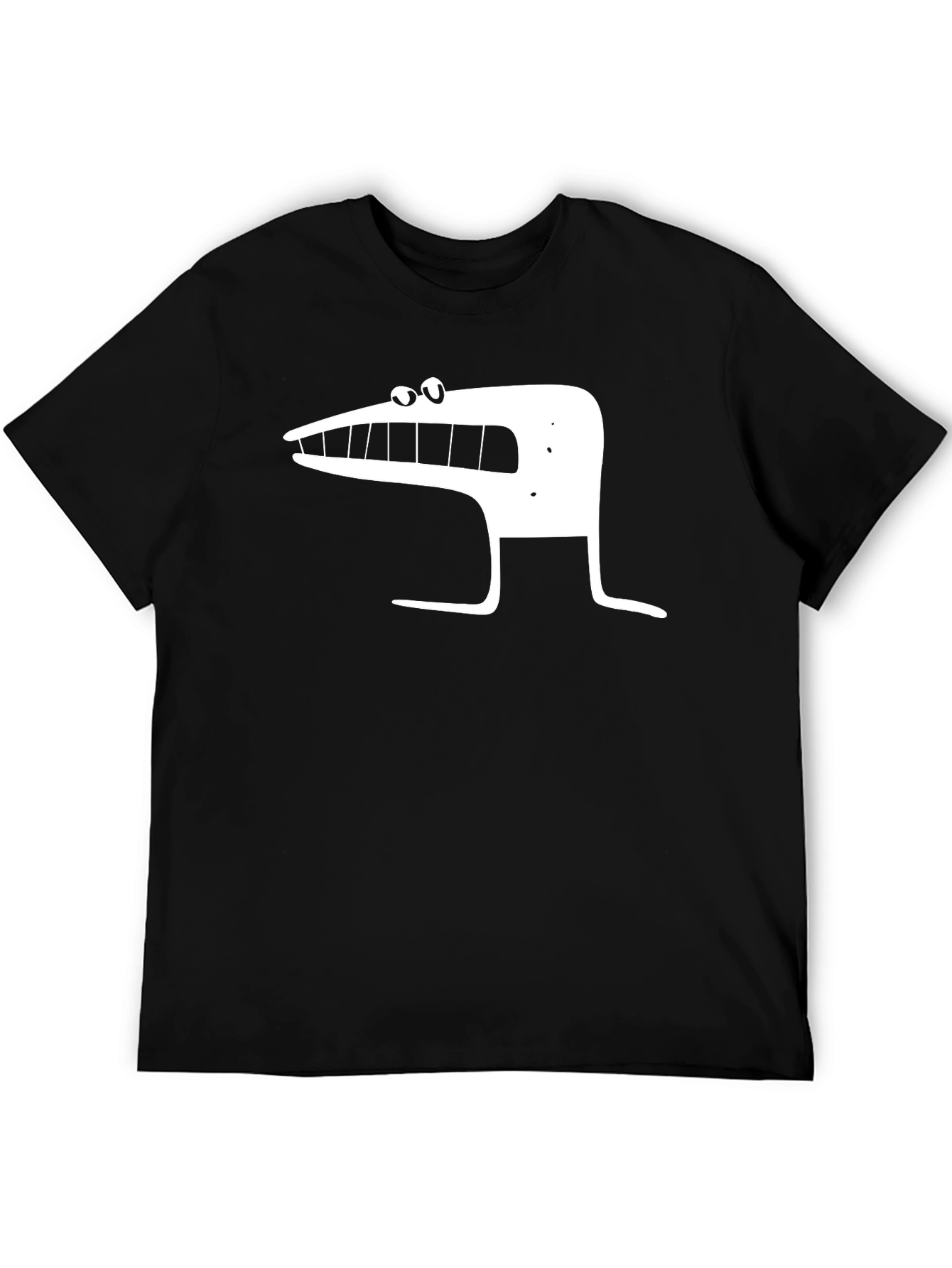 Funny Cartoon Character Black Graphic Tee