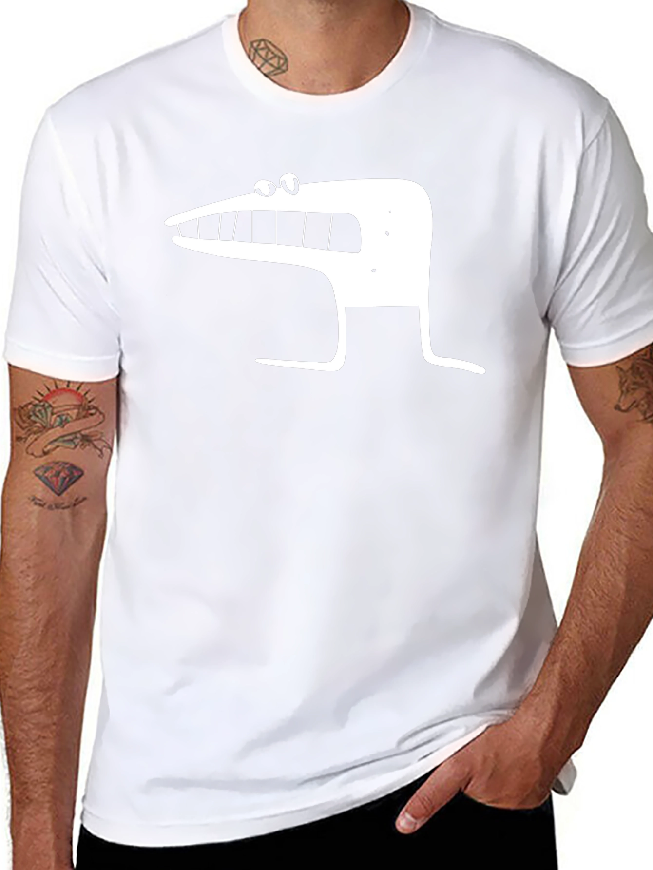 Funny Cartoon Character Black Graphic Tee