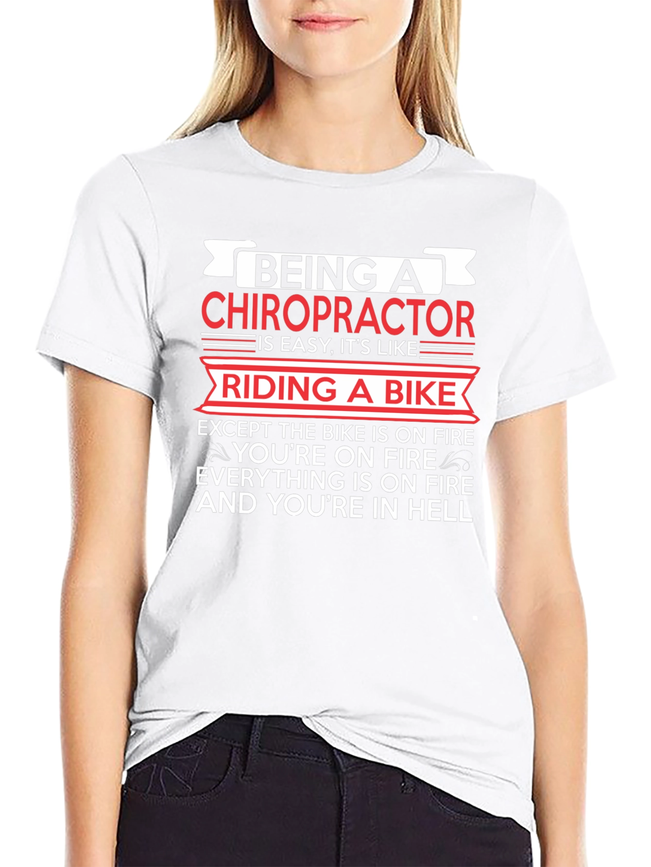 Chiropractor Riding A Bike Funny T-Shirt