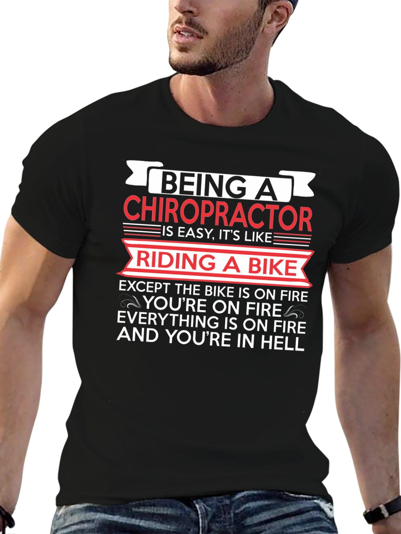 Chiropractor Riding A Bike Funny T-Shirt