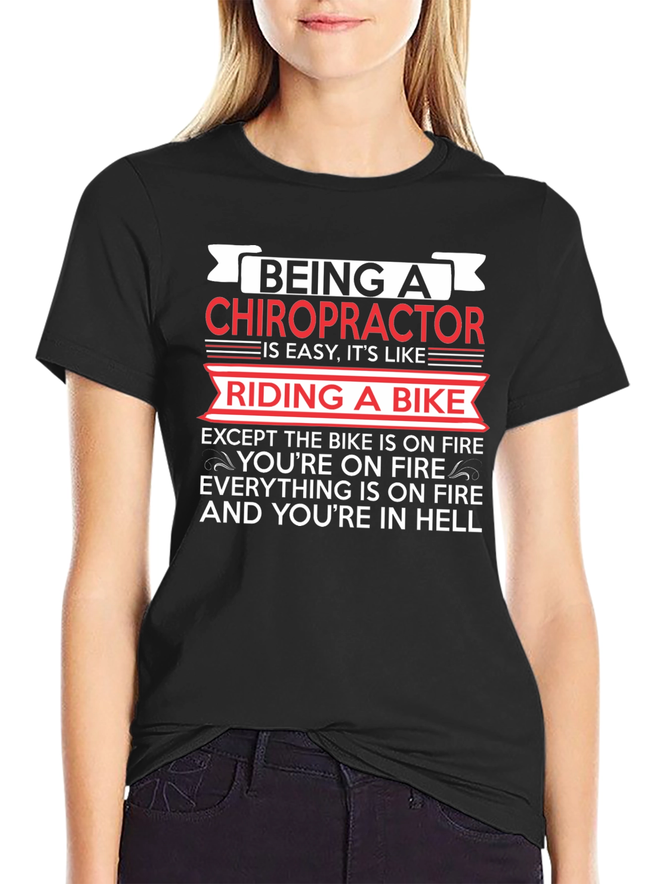 Chiropractor Riding A Bike Funny T-Shirt