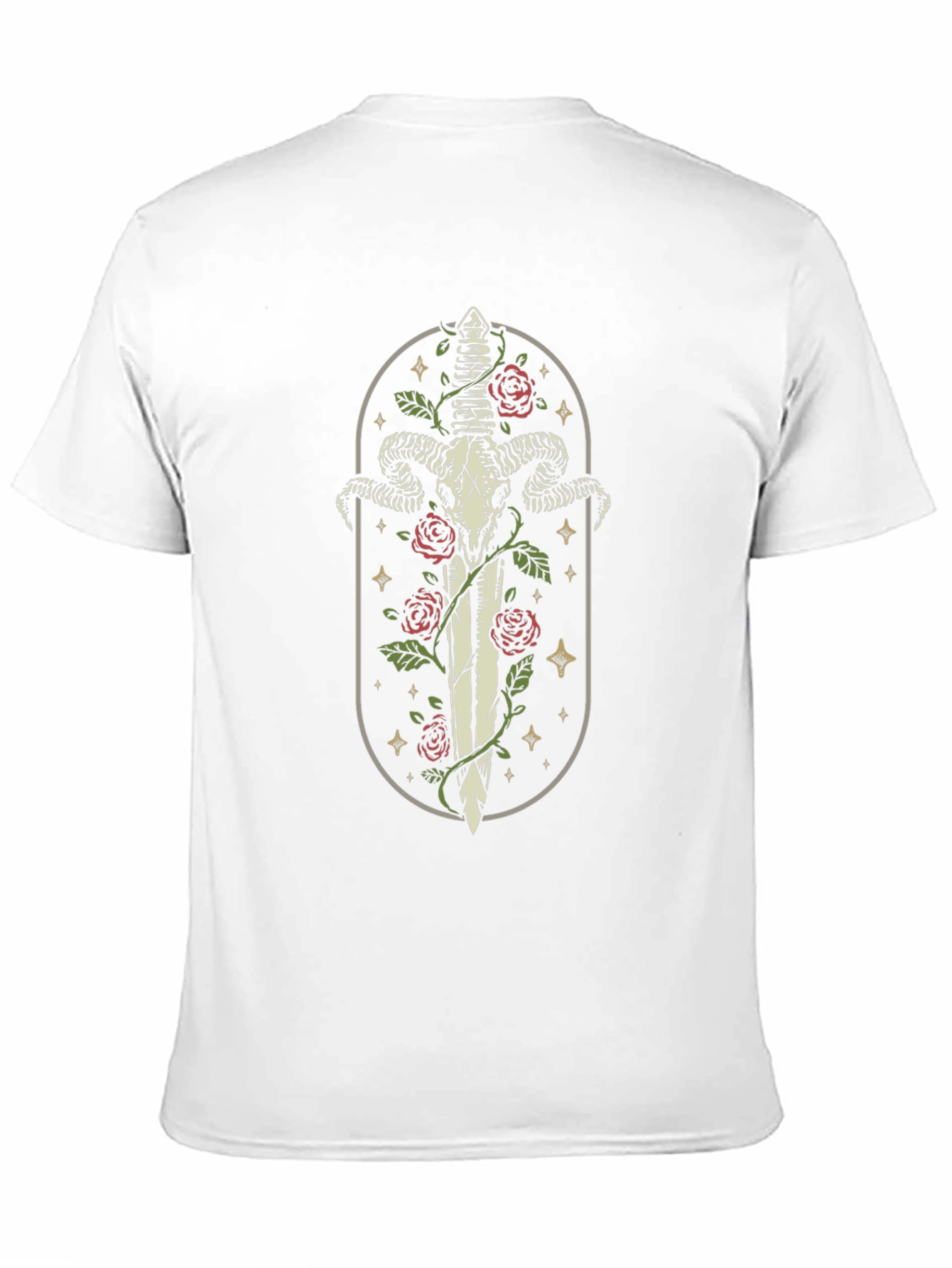 Ram Skull Sword T-Shirt - Gothic Style