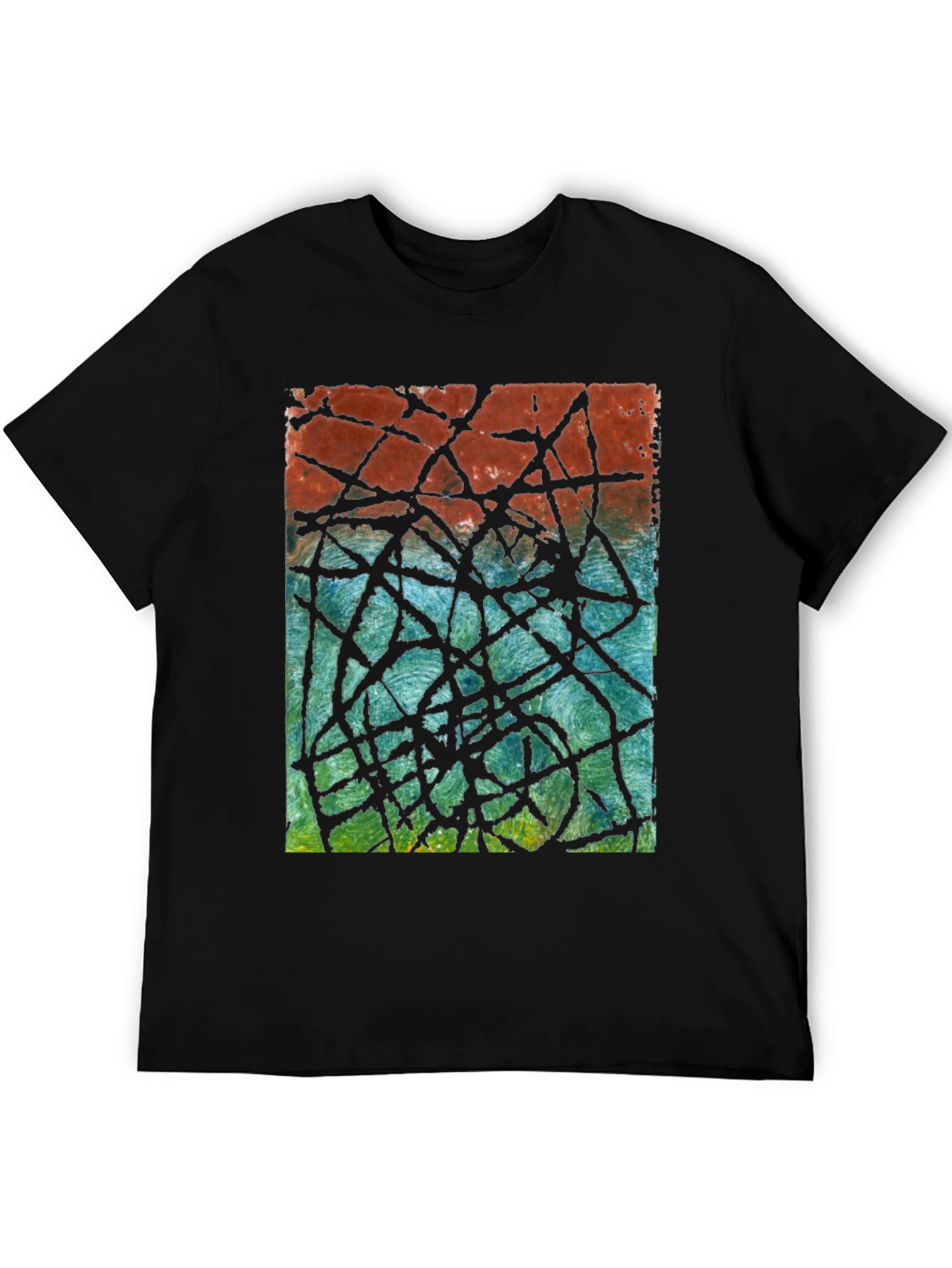 Abstract Line Art Graphic Tee - Modern Casual Style