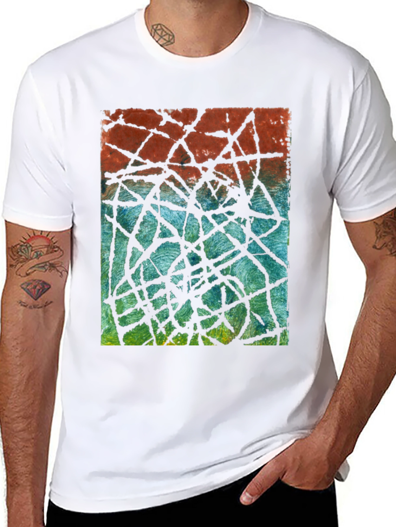Abstract Line Art Graphic Tee - Modern Casual Style