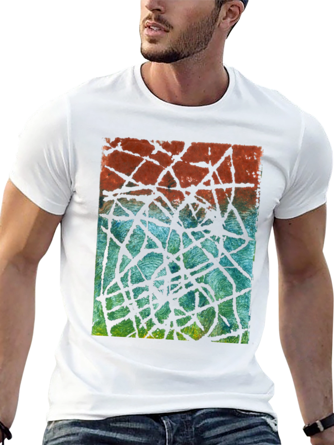 Abstract Line Art Graphic Tee - Modern Casual Style
