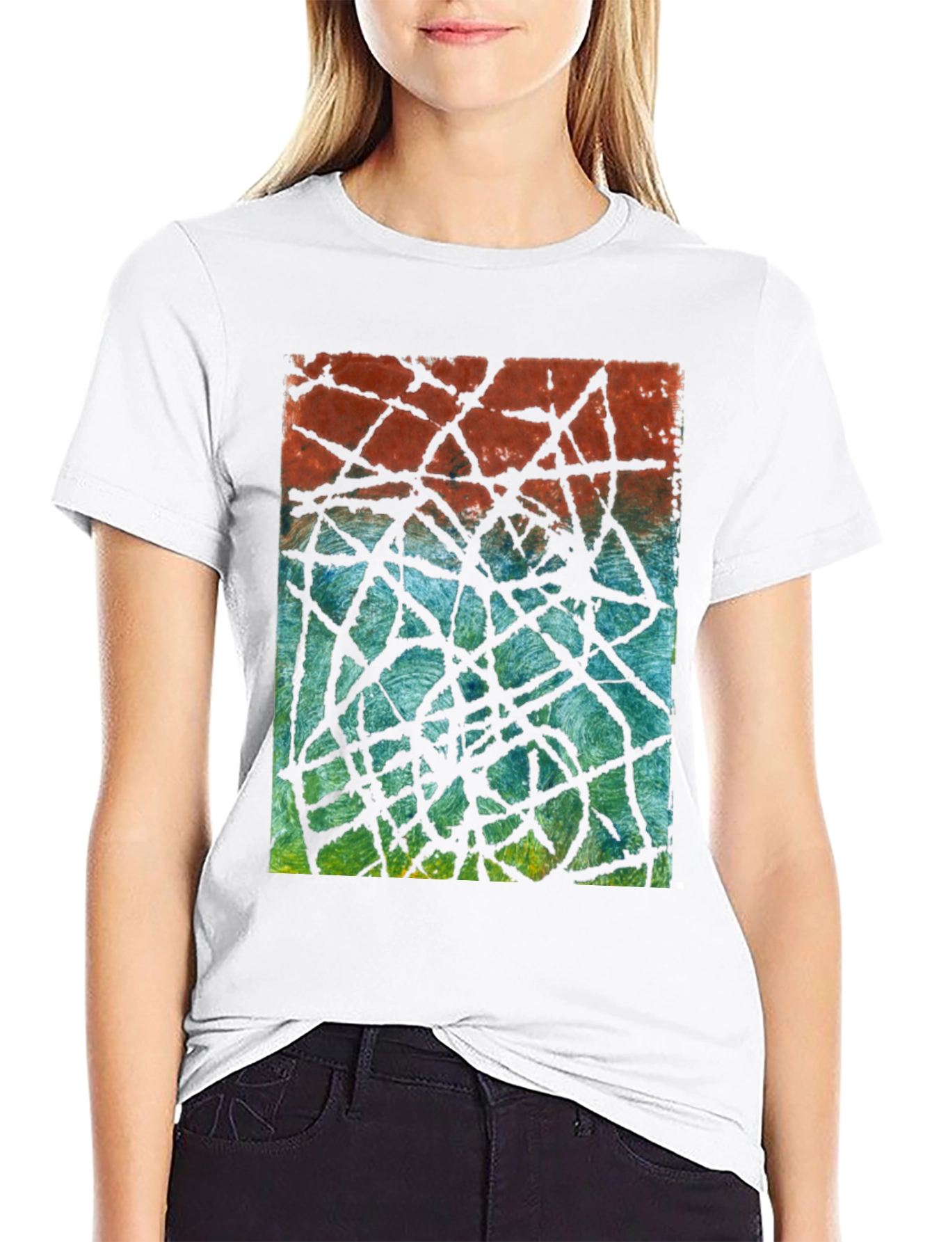 Abstract Line Art Graphic Tee - Modern Casual Style