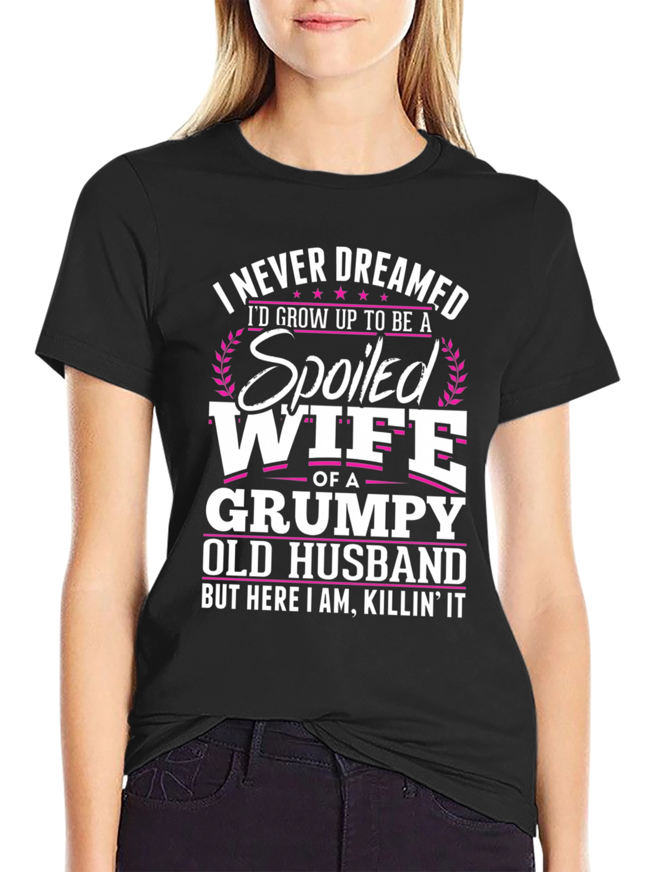 Spoiled Wife T-Shirt Grumpy Old Husband Funny