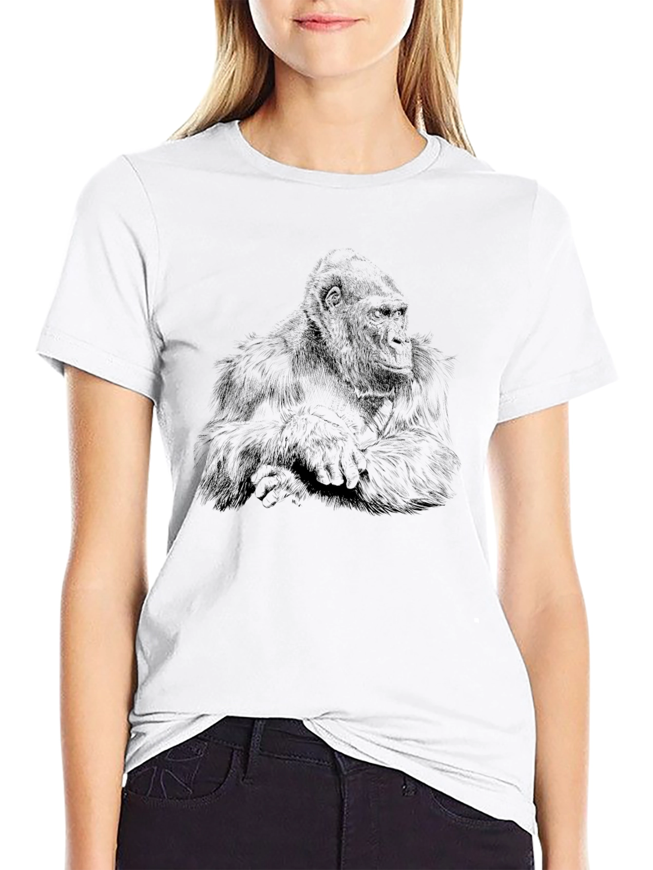 Gorilla Graphic Print Black T-Shirt