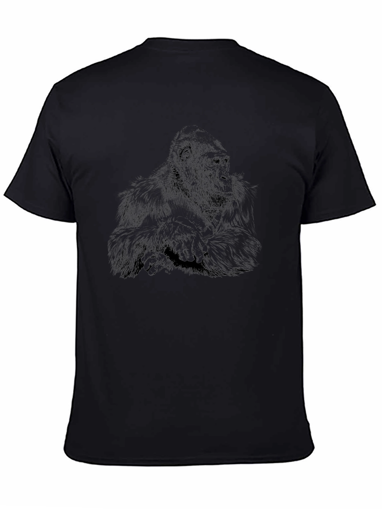 Gorilla Graphic Print Black T-Shirt