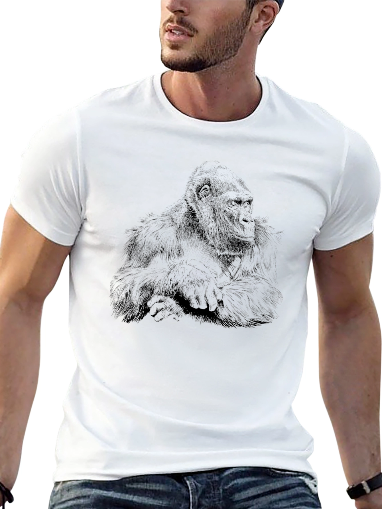 Gorilla Graphic Print Black T-Shirt