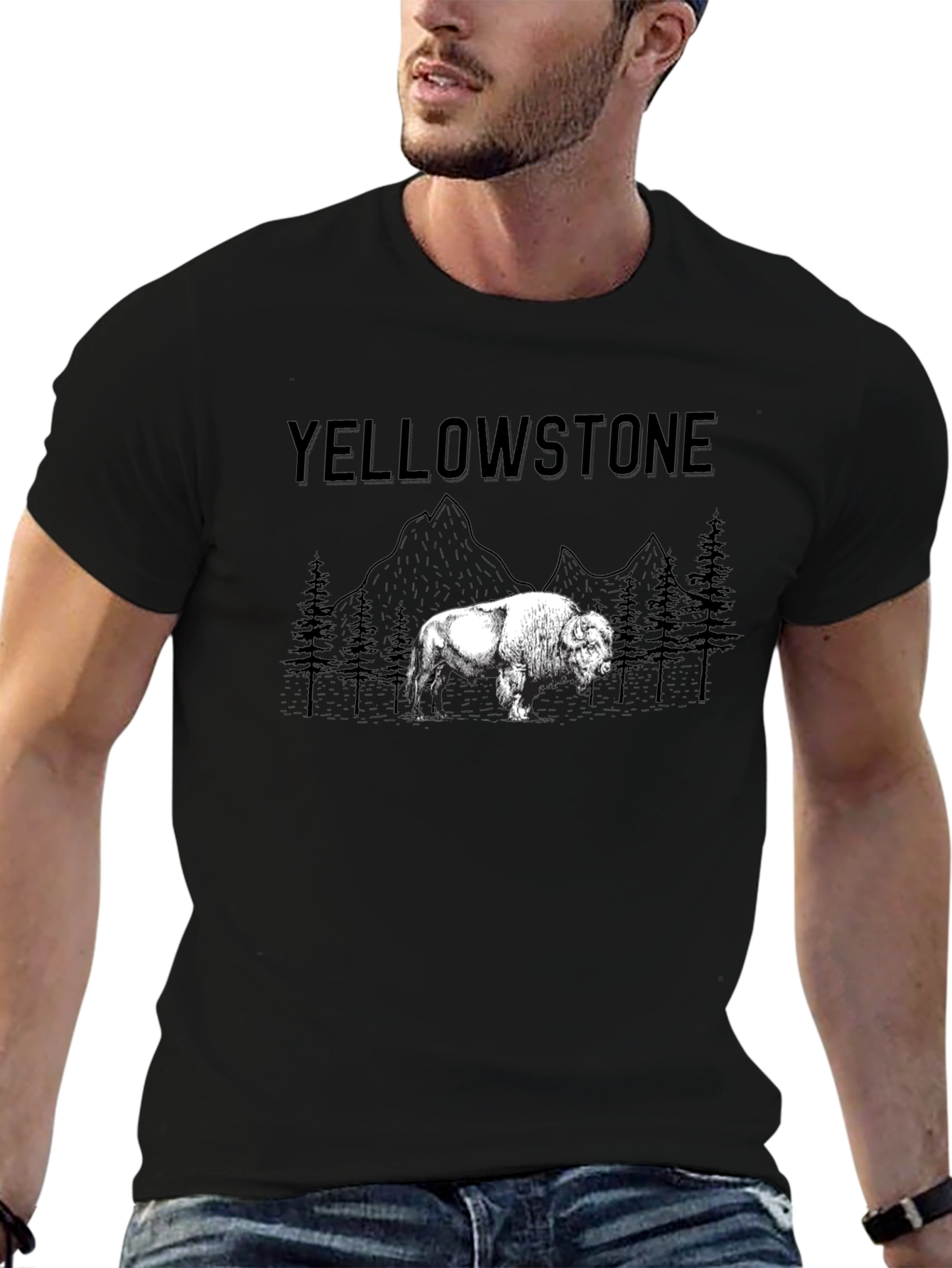 Yellowstone Bison Graphic Tee - Black Cotton Comfort