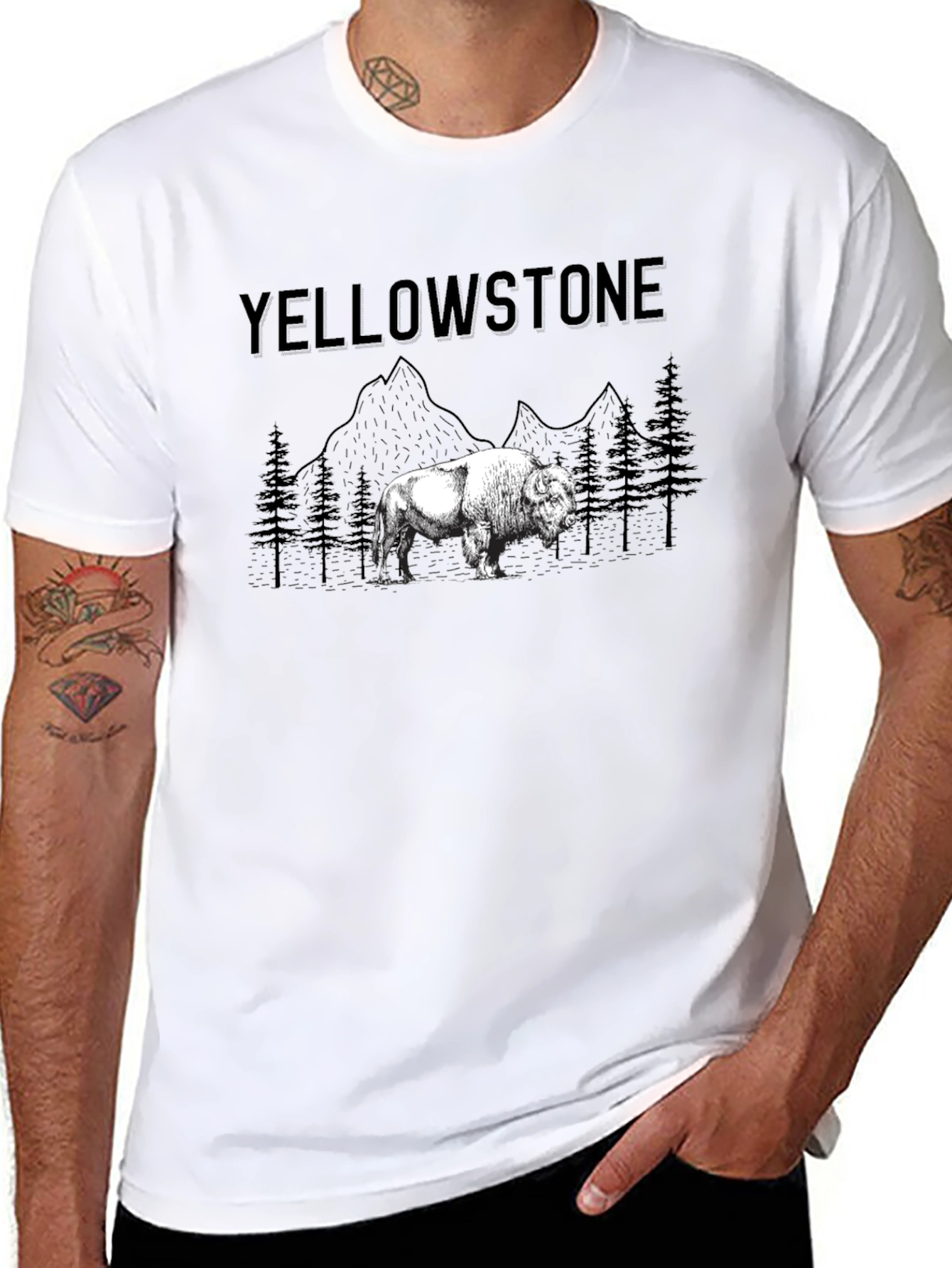 Yellowstone Bison Graphic Tee - Black Cotton Comfort