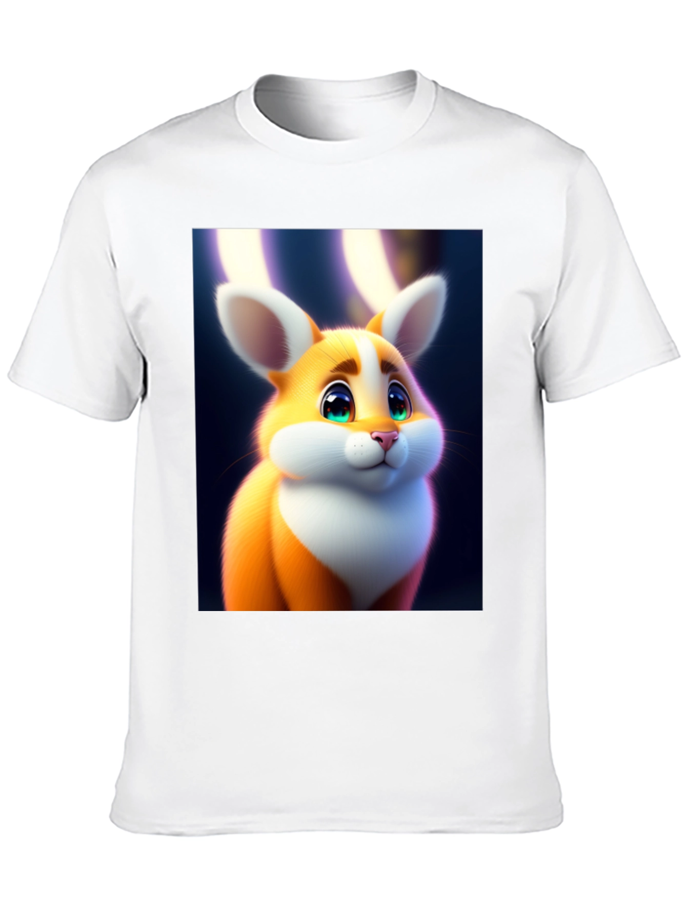 Cute Cartoon Bunny Graphic Tee - Soft Black Cotton