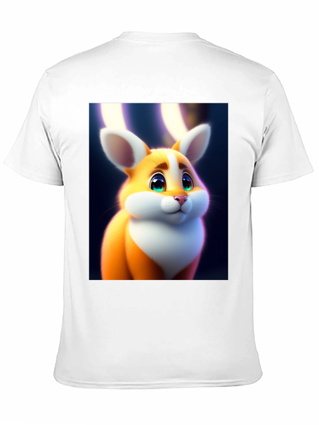 Cute Cartoon Bunny Graphic Tee - Soft Black Cotton