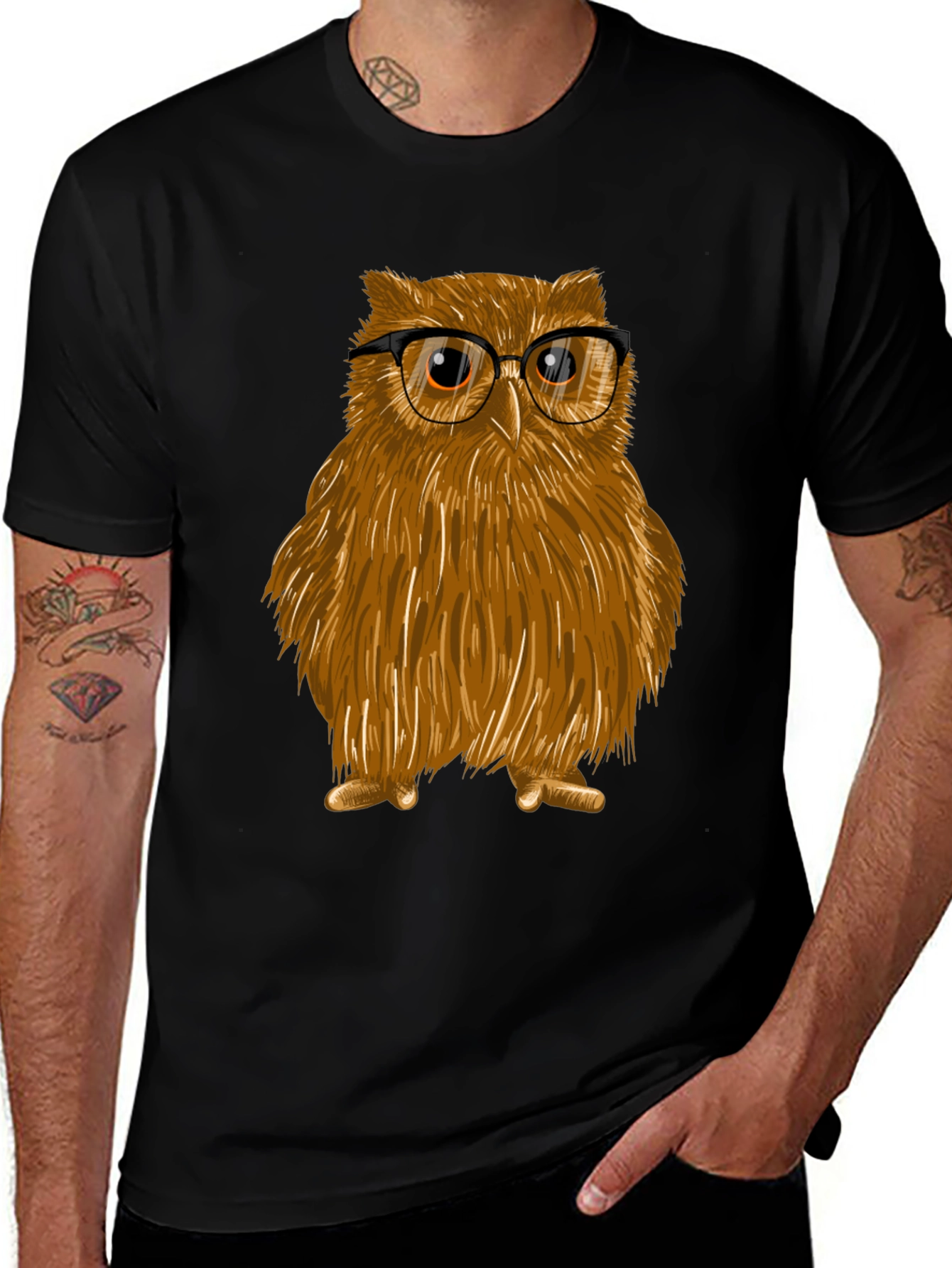 Owl with Glasses T-Shirt - Stylish & Unique Design