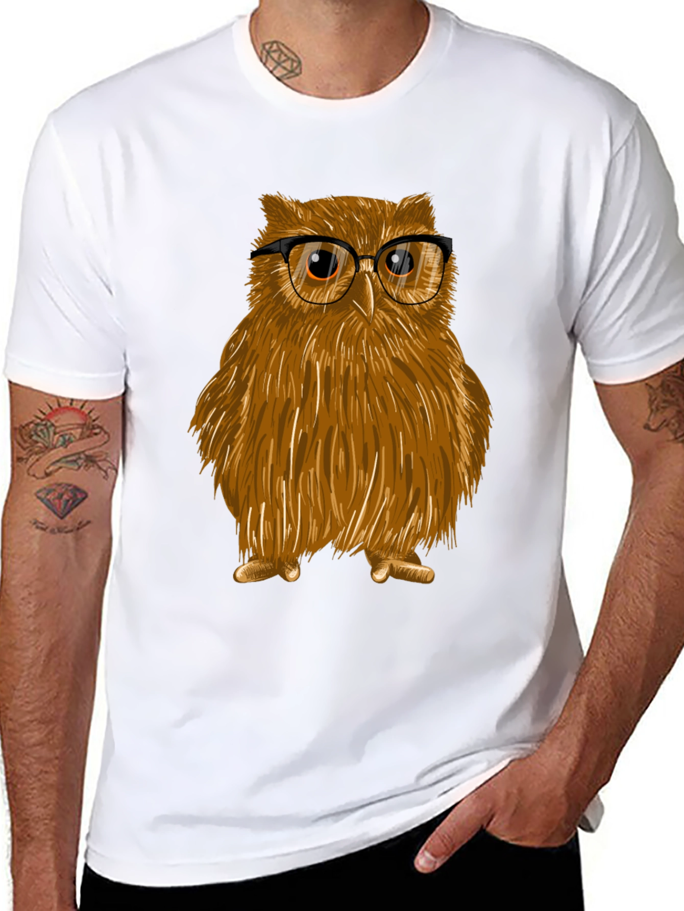 Owl with Glasses T-Shirt - Stylish & Unique Design