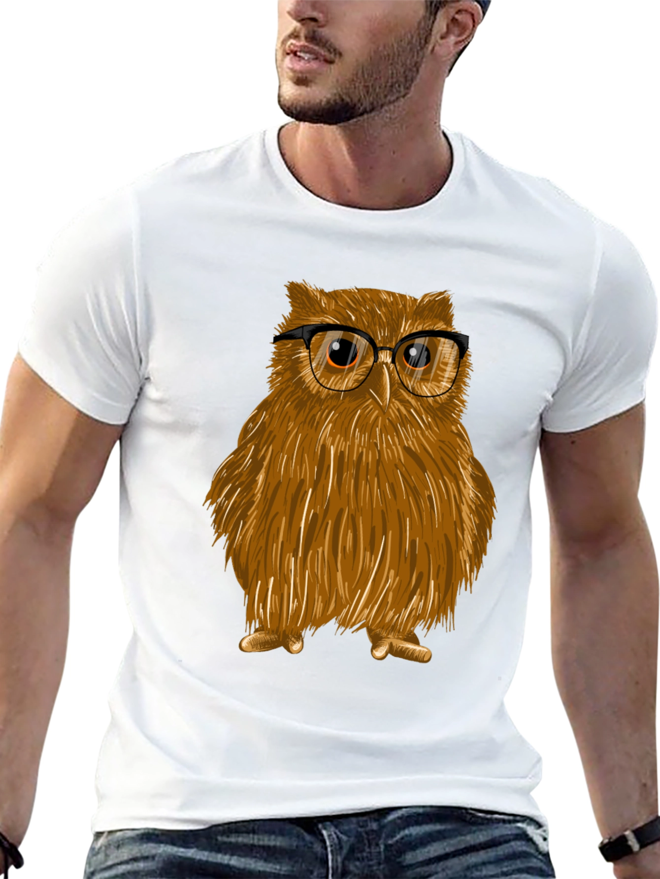 Owl with Glasses T-Shirt - Stylish & Unique Design