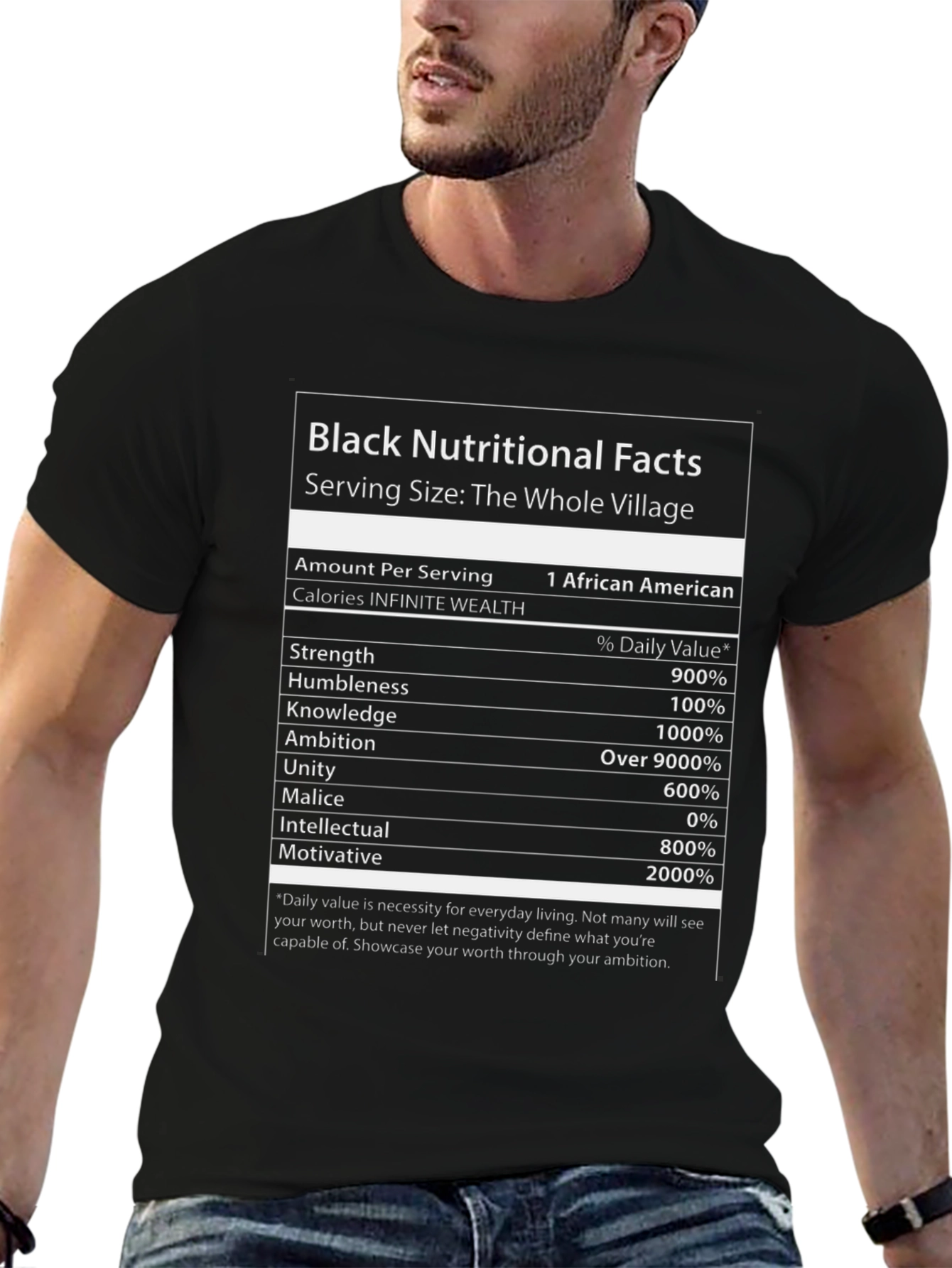 Black Nutritional Facts T-Shirt