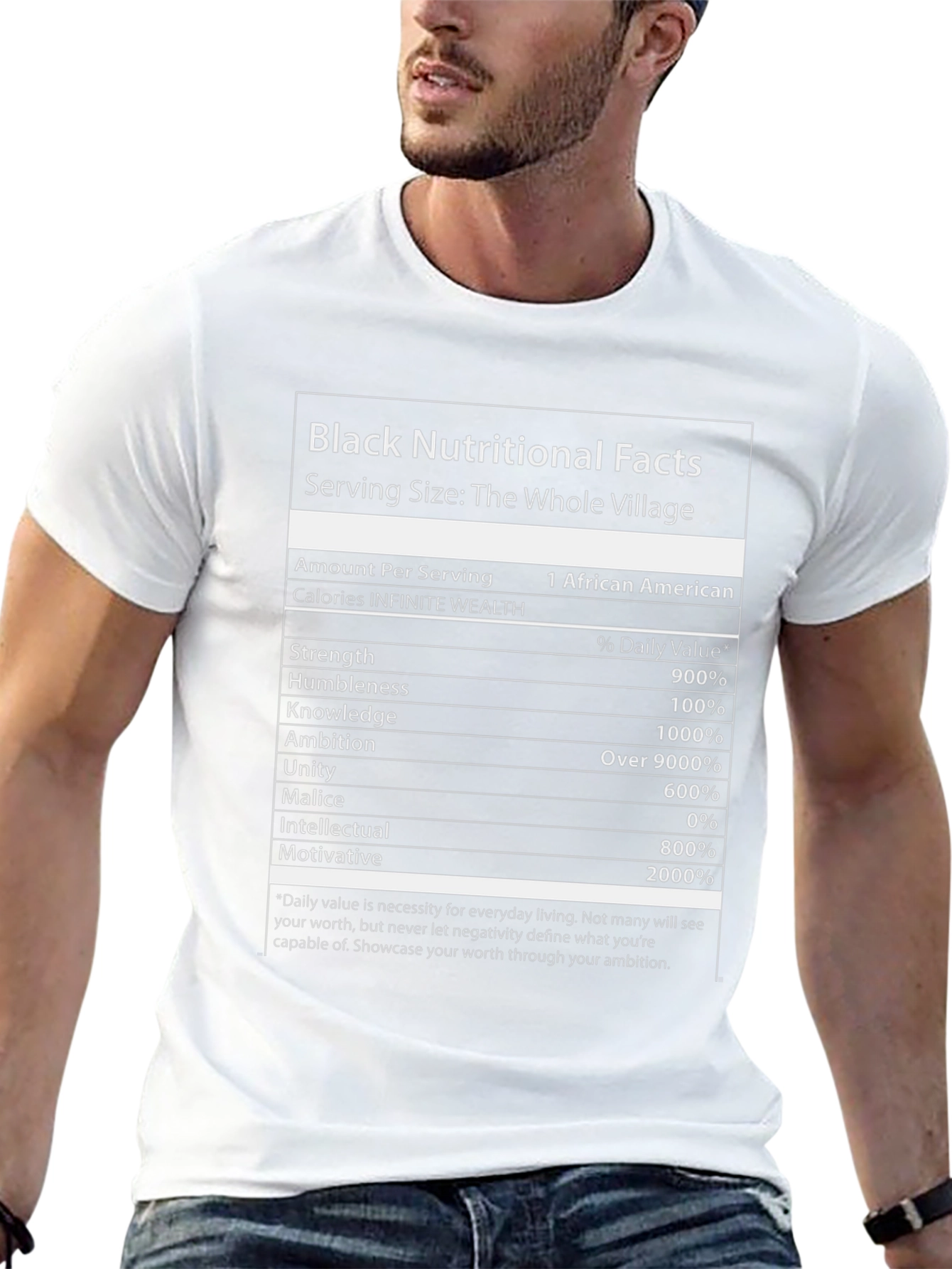 Black Nutritional Facts T-Shirt