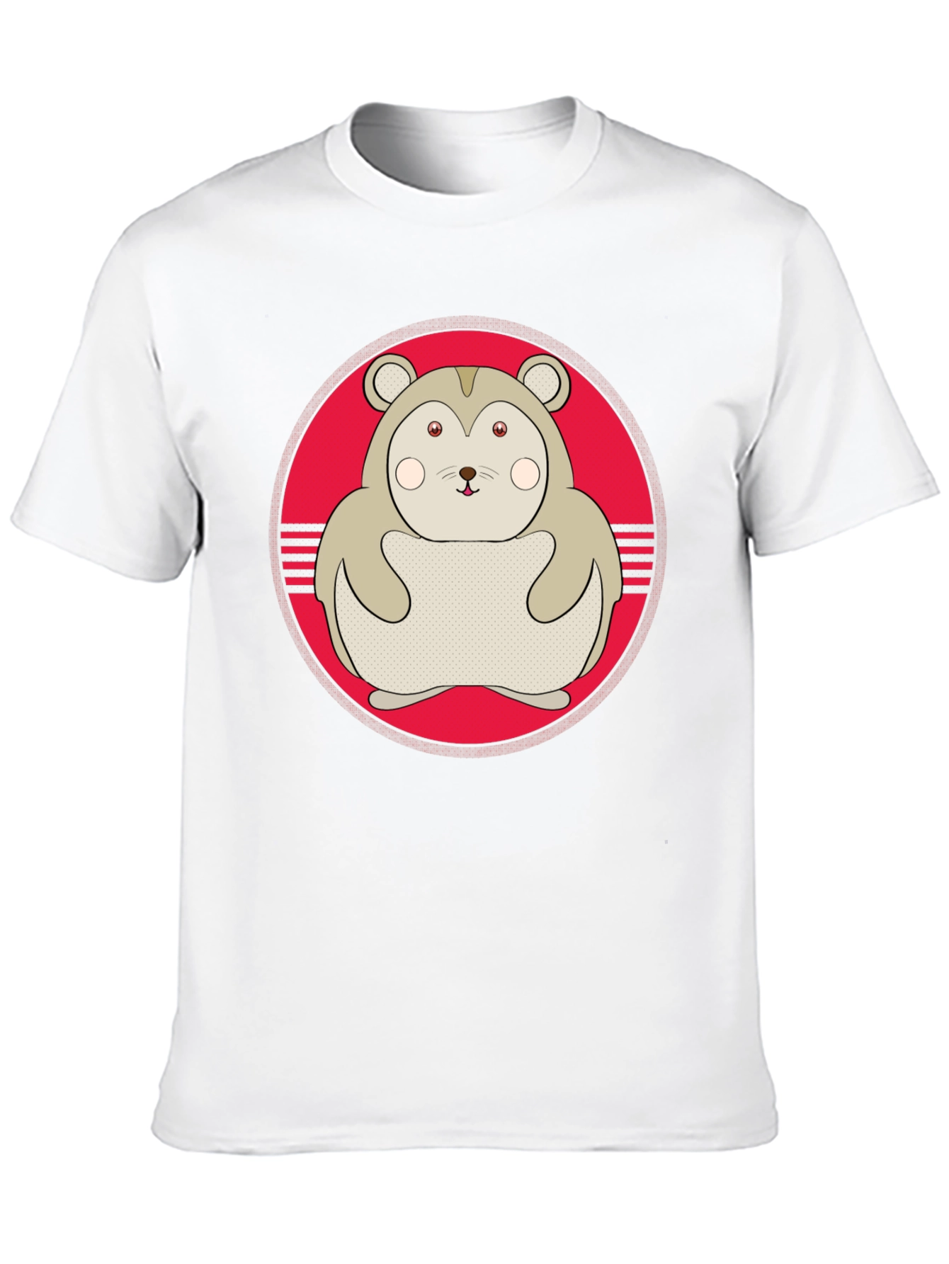 Cute Hamster Graphic Tee - Black Cotton T-Shirt