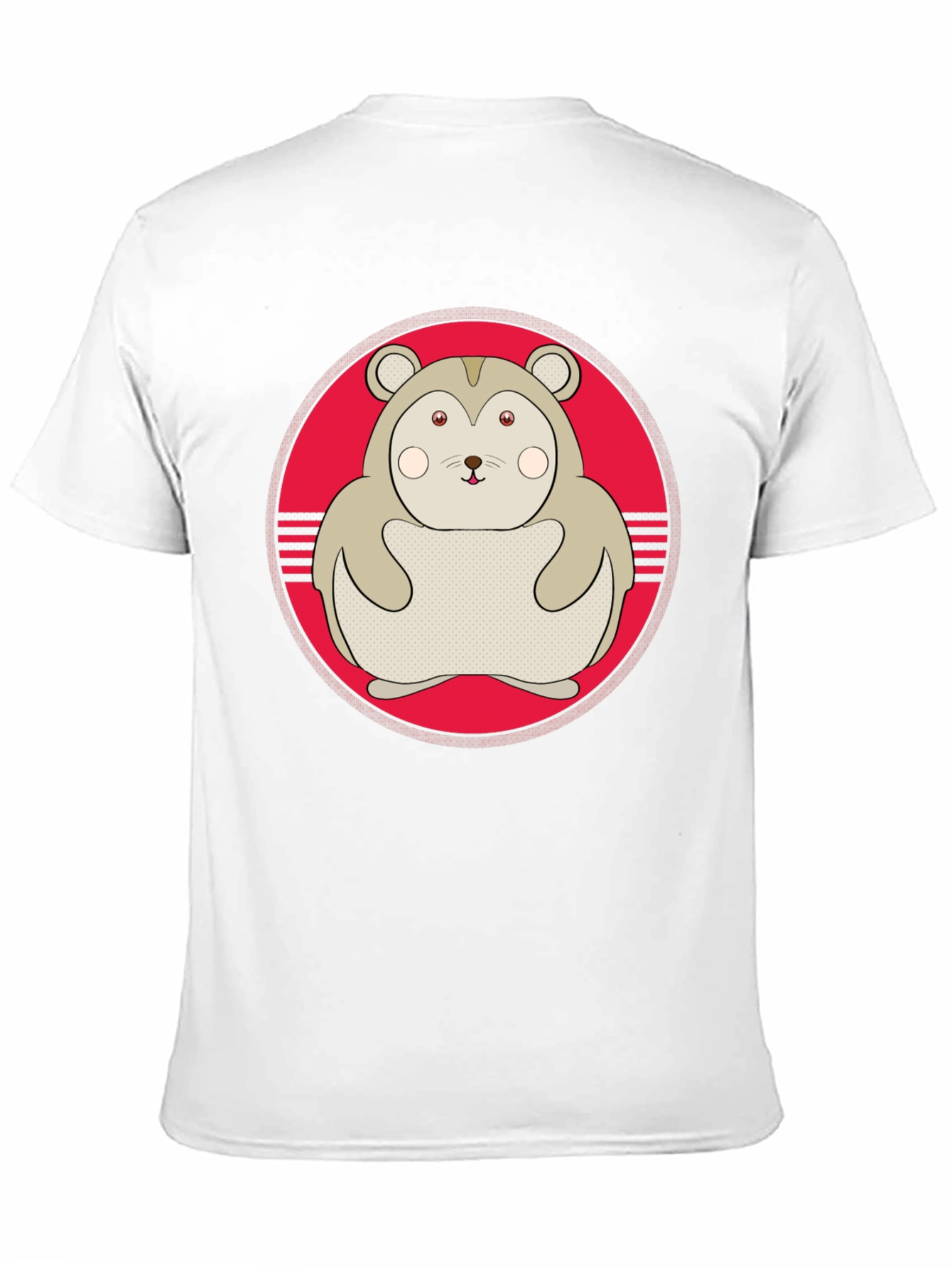 Cute Hamster Graphic Tee - Black Cotton T-Shirt